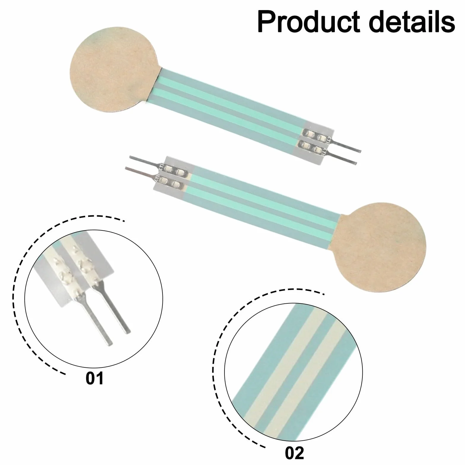 Sensori di pressione a film sottile 2PCS per resistenza di rilevamento della forza FSR402 con sensibilità affidabile per usi di misurazione dello stress e della forza