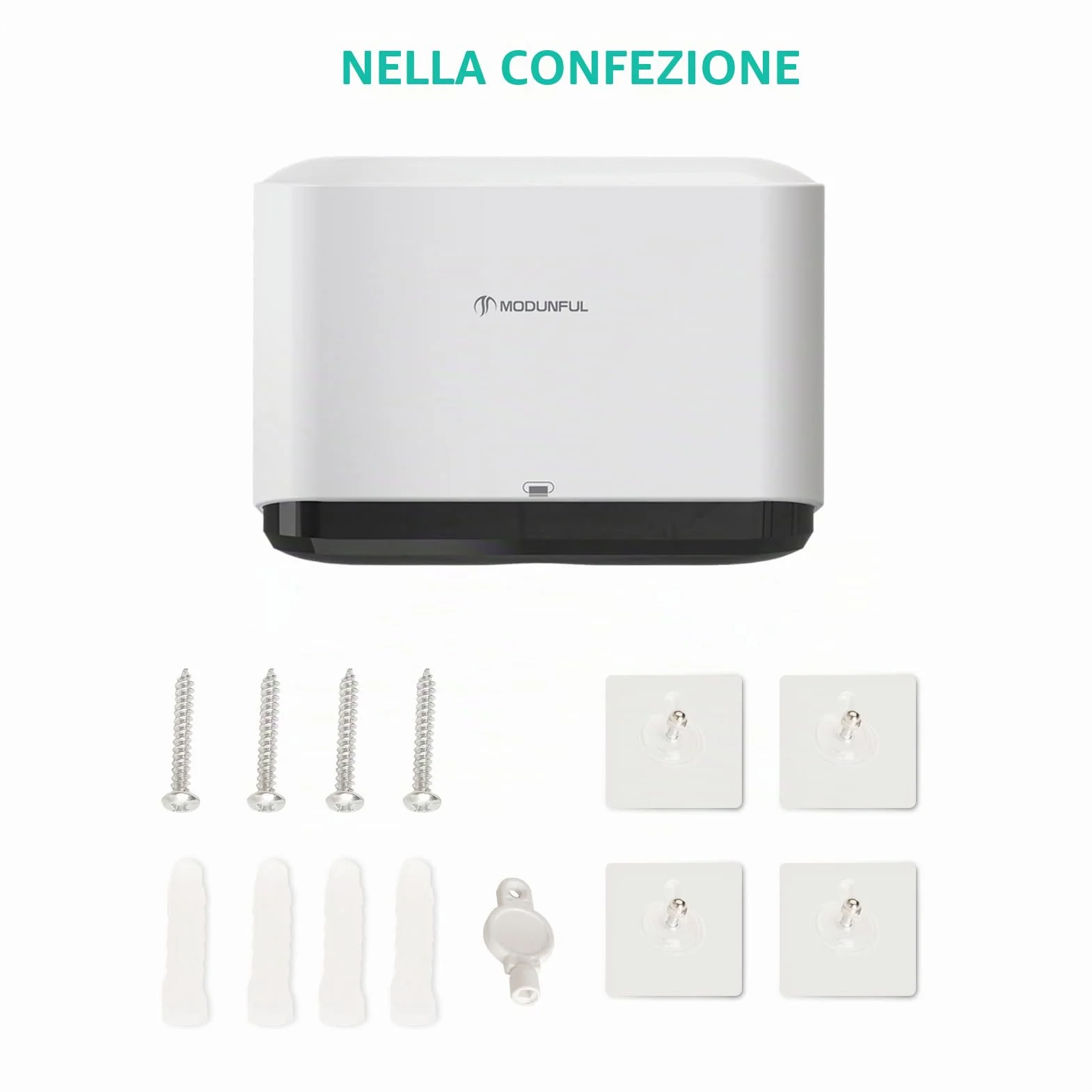 Dispenser Carta Asciugamani a Parete Commerciale, Salviette Bagno, Installazione Senza Fori, Bianco Spazzolato