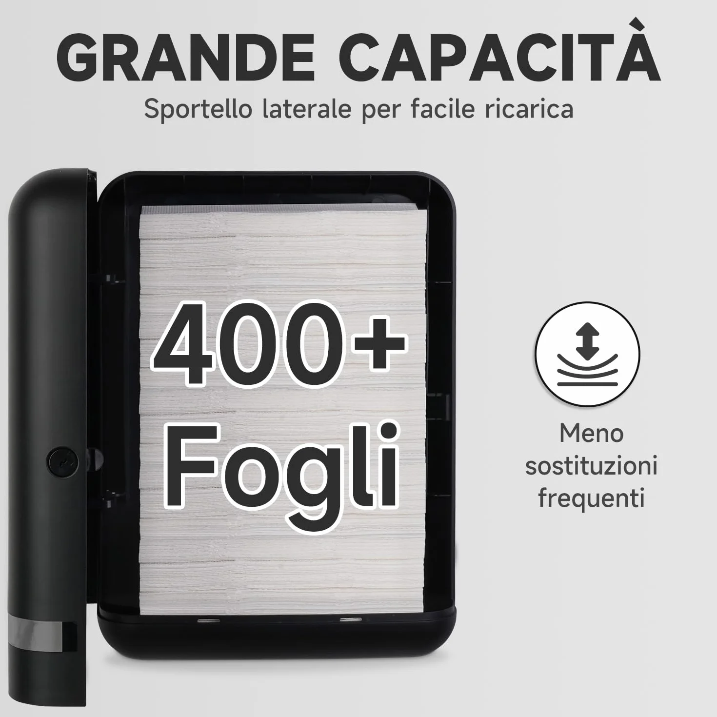 AIKE Commerciale Dispenser Carta Asciugamani Parete 400 Fogli per H2 & Z-Fold 23 x 9 cm