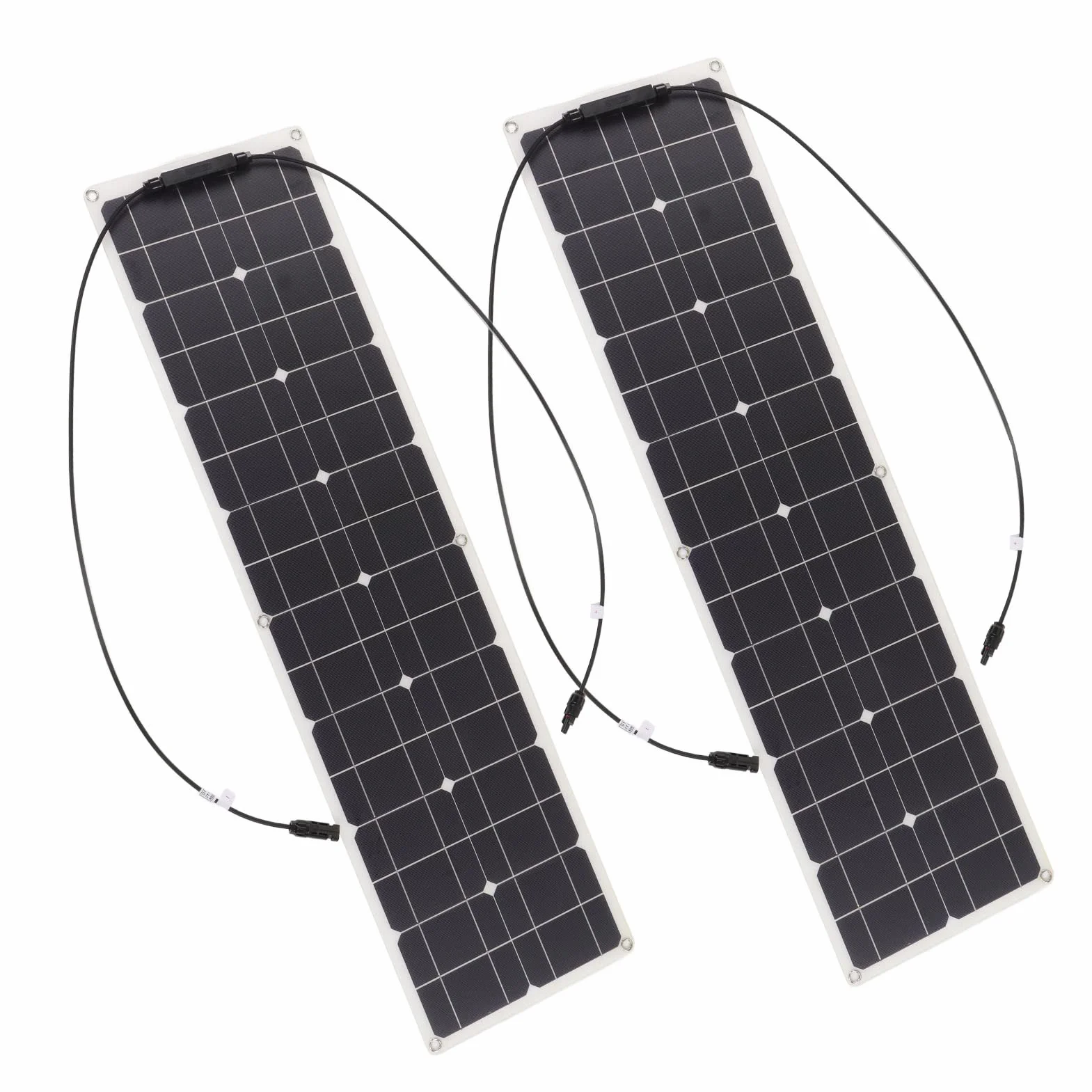 Marhynchus Set di Pannelli Solari Flessibili, Solare Leggero in Silicio Monocristallino per Campeggio, Potenza 100 W con Struttura Durevole