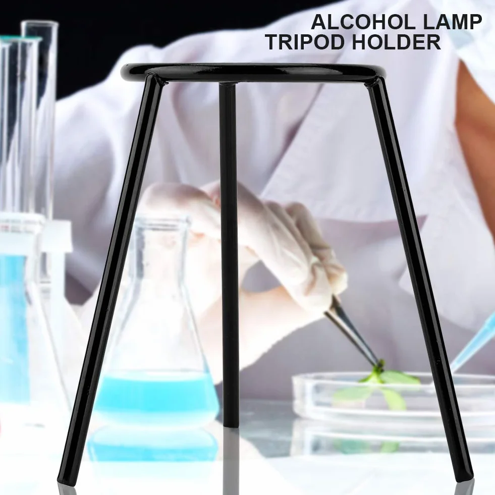 Supporto per Becco Bunsen, Treppiede Laboratorio, Acciaio Ad Alta Durezza, Riscaldamento con Lampada Ad Alcool, Educazione Fisica e Chimica, Acciaio Inossidabile, Anelli di