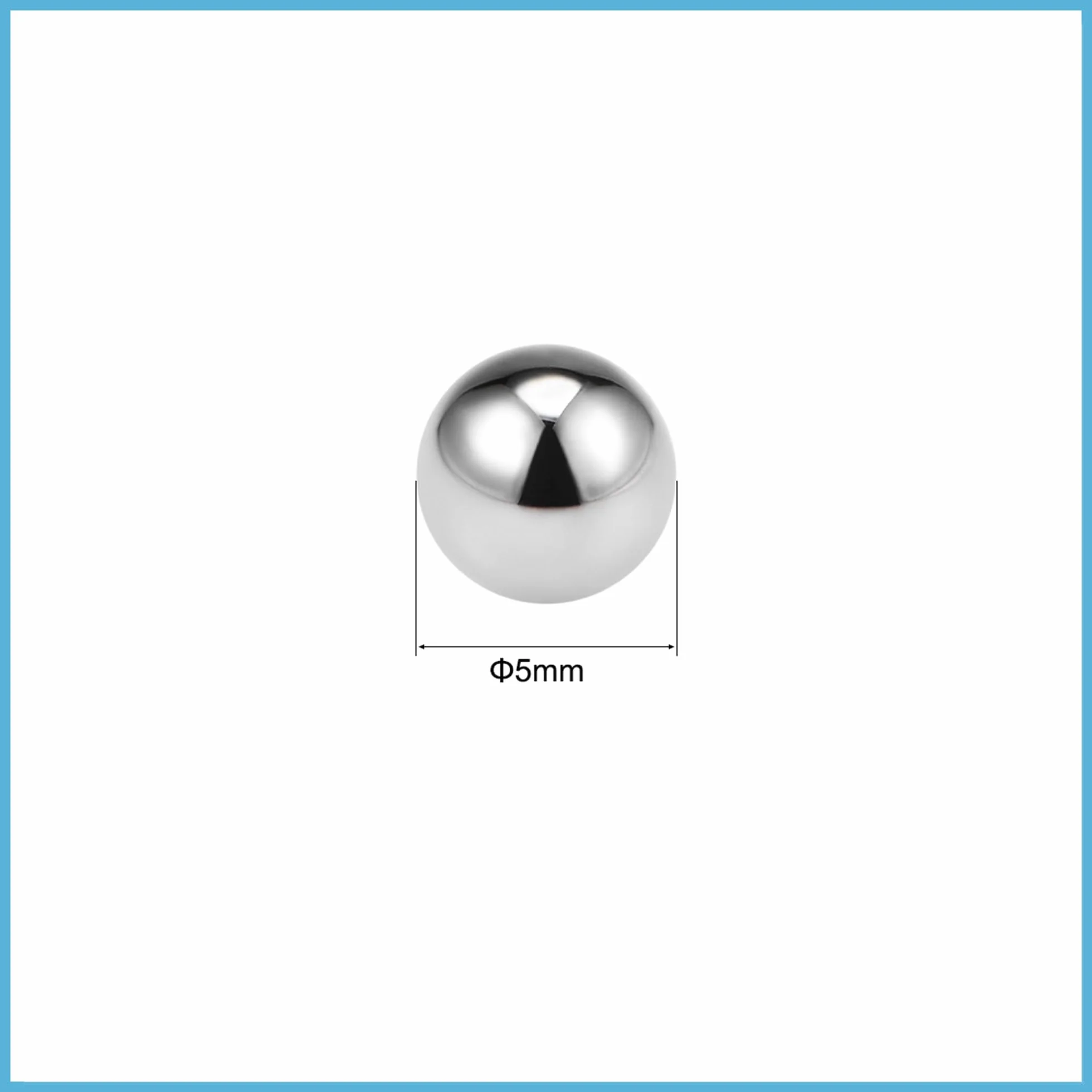 Cuscinetto Solido Sfere Acciaio al Cromo GCr15 G10 5mm 25pz