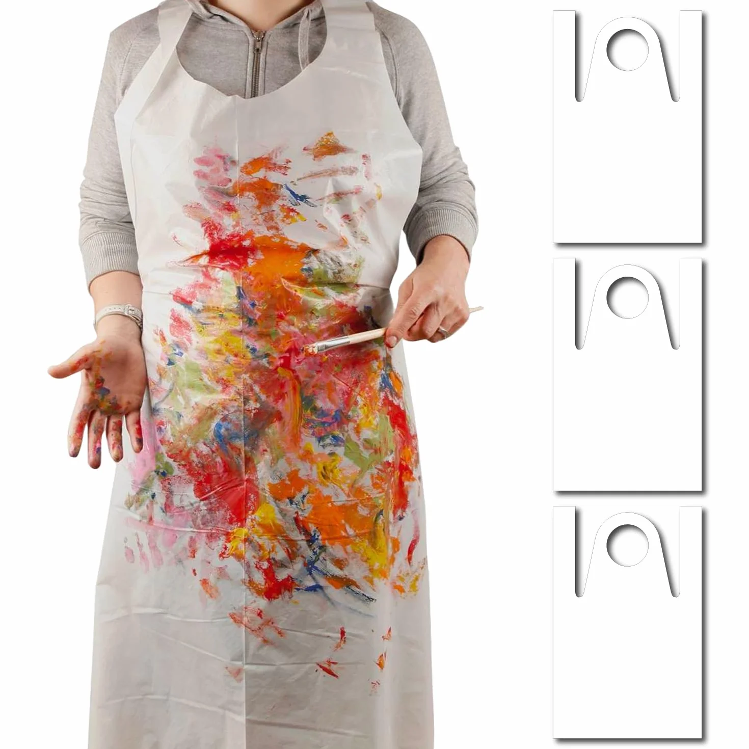 5 PZ Grembiuli Monouso Usa e Getta per Adulti e Ragazzi, Impermeabili in Plastica Trasparente per Cucinare, Servire, Pittura, Parrucchiere, Cucina, Ospedale, Camice da Lavoro, Alimentare