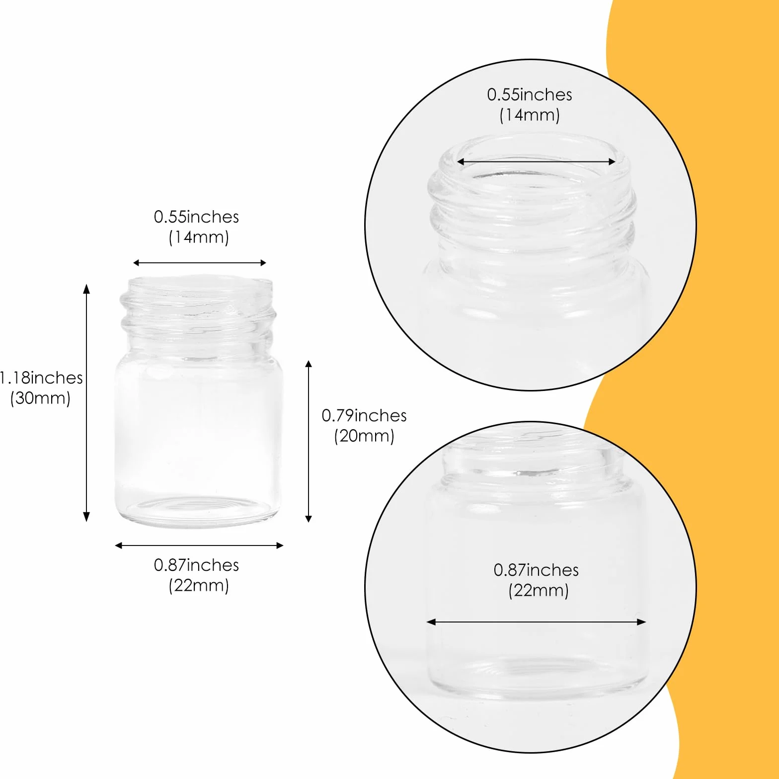Fiale di Vetro 5 ml con Tappi a Vite e Plastica, Flacone Campione Liquido Trasparente, 50 Pezzi