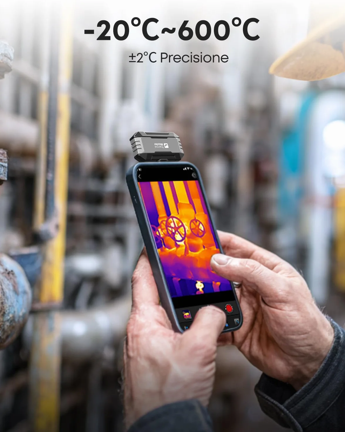 Telecamera termica Thermal Master P1 per iPhone 15/16 e Android | Fotocamera a infrarossi con risoluzione IR X³ 320x240, -20℃-600℃ | Ispezione domestica con zoom 15x