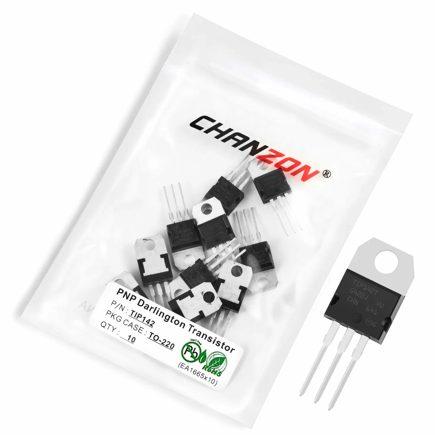 Chanzon 10 pezzi TIP142 TO-220 Potenza PNP Darlington Transistor 10A