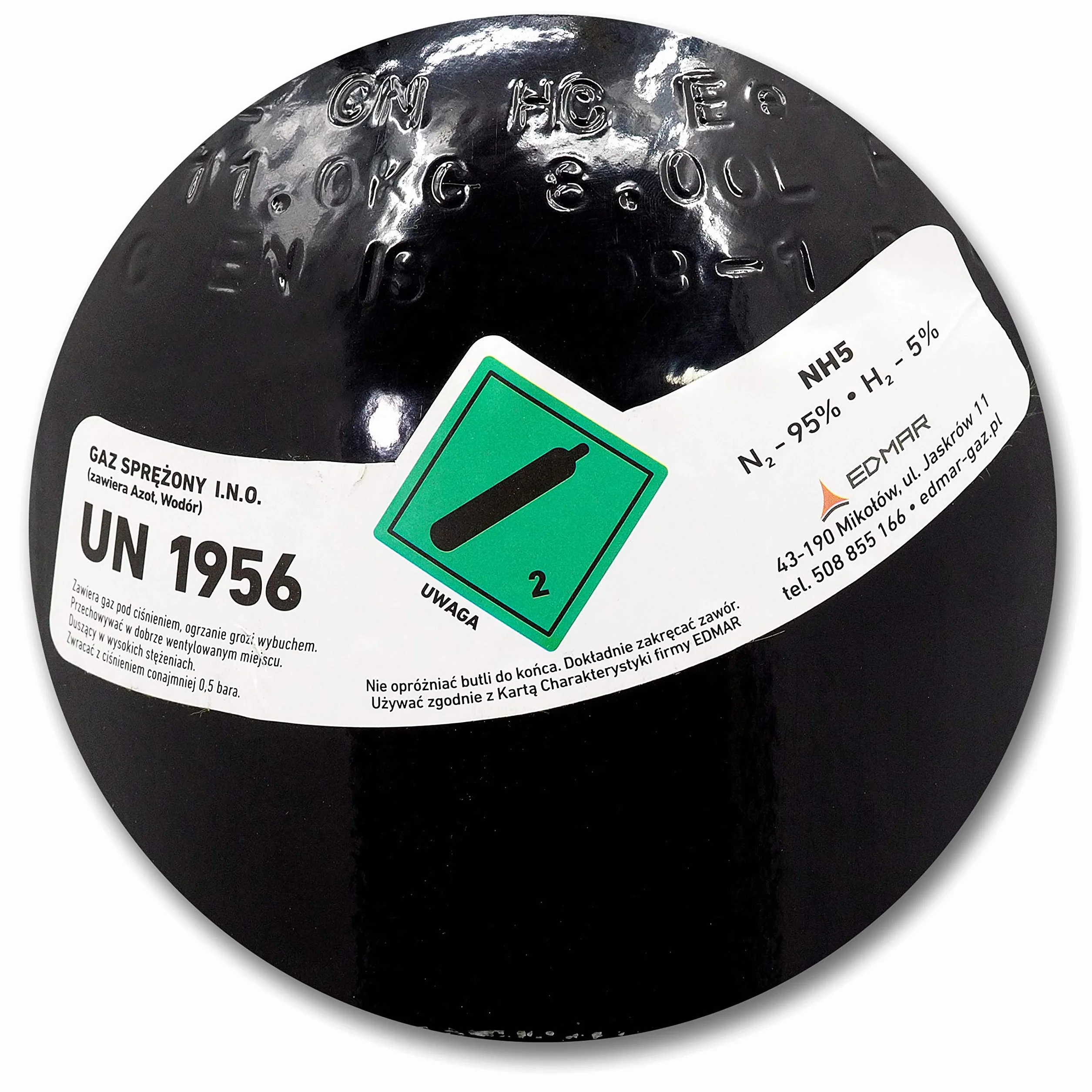 Bombola di gas azoto idrogeno 8 litri 1,8 m3 condizionatori d'aria test perdite