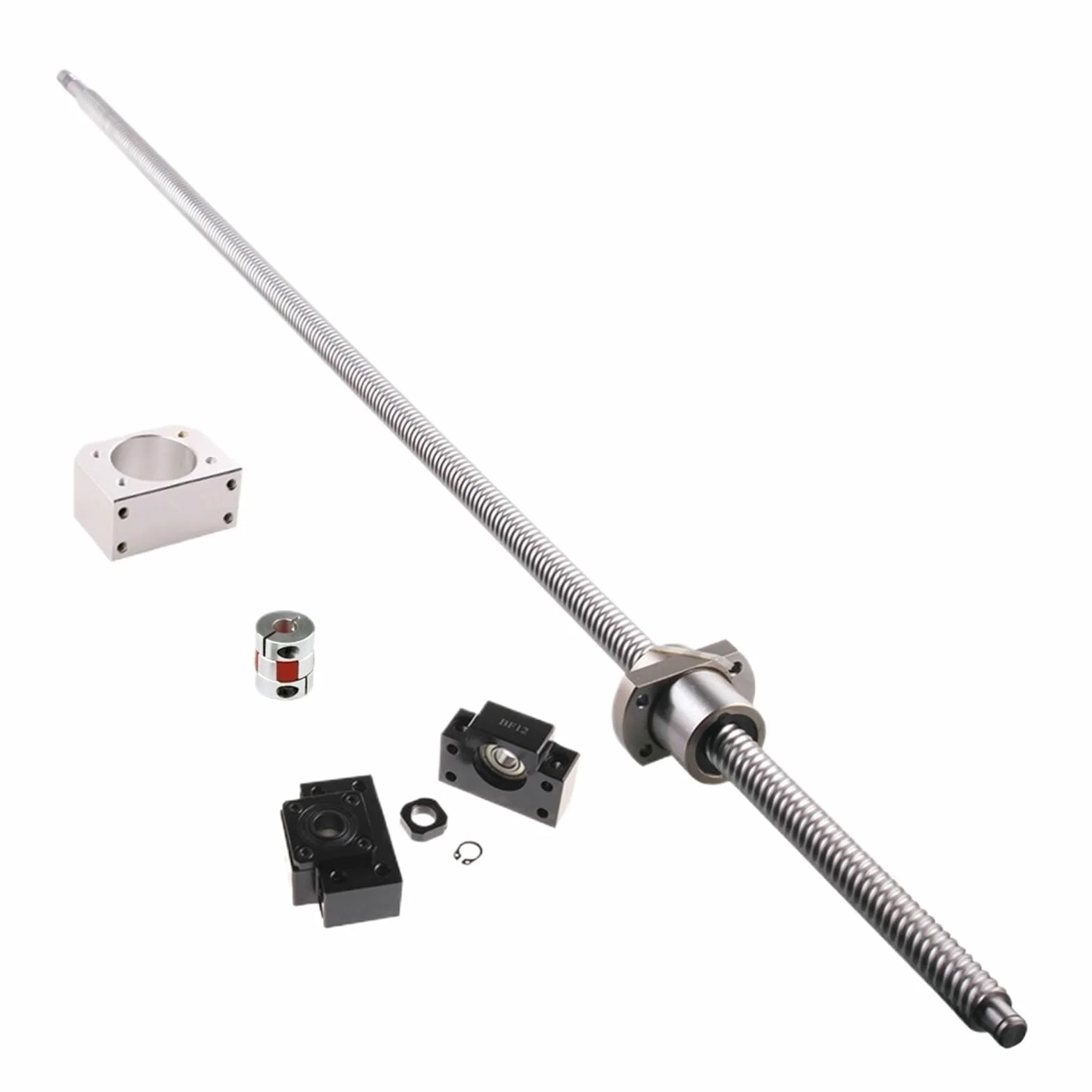 Vite a ricircolo di sfere CNC a movimento lineare Vite a ricircolo di sfere CNC ad alta precisione SFE1616 Vite a ricircolo di sfere 300 500 600mm Alloggiamento dado BK12 BF12 + accoppiamento 8*10 ( S