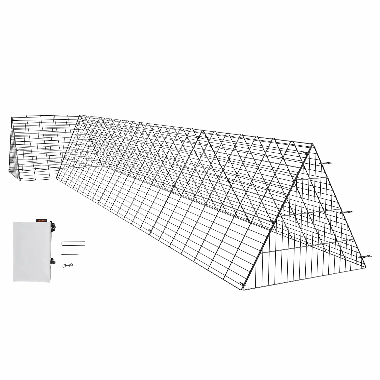 VEVOR Tunnel per Polli 400 x 100 x 61,5 cm (L x P x A) Recinto per Pollai Con Telai Angolari, Portatile per Esterno, Adatto per Polli, Anatre, Conigli