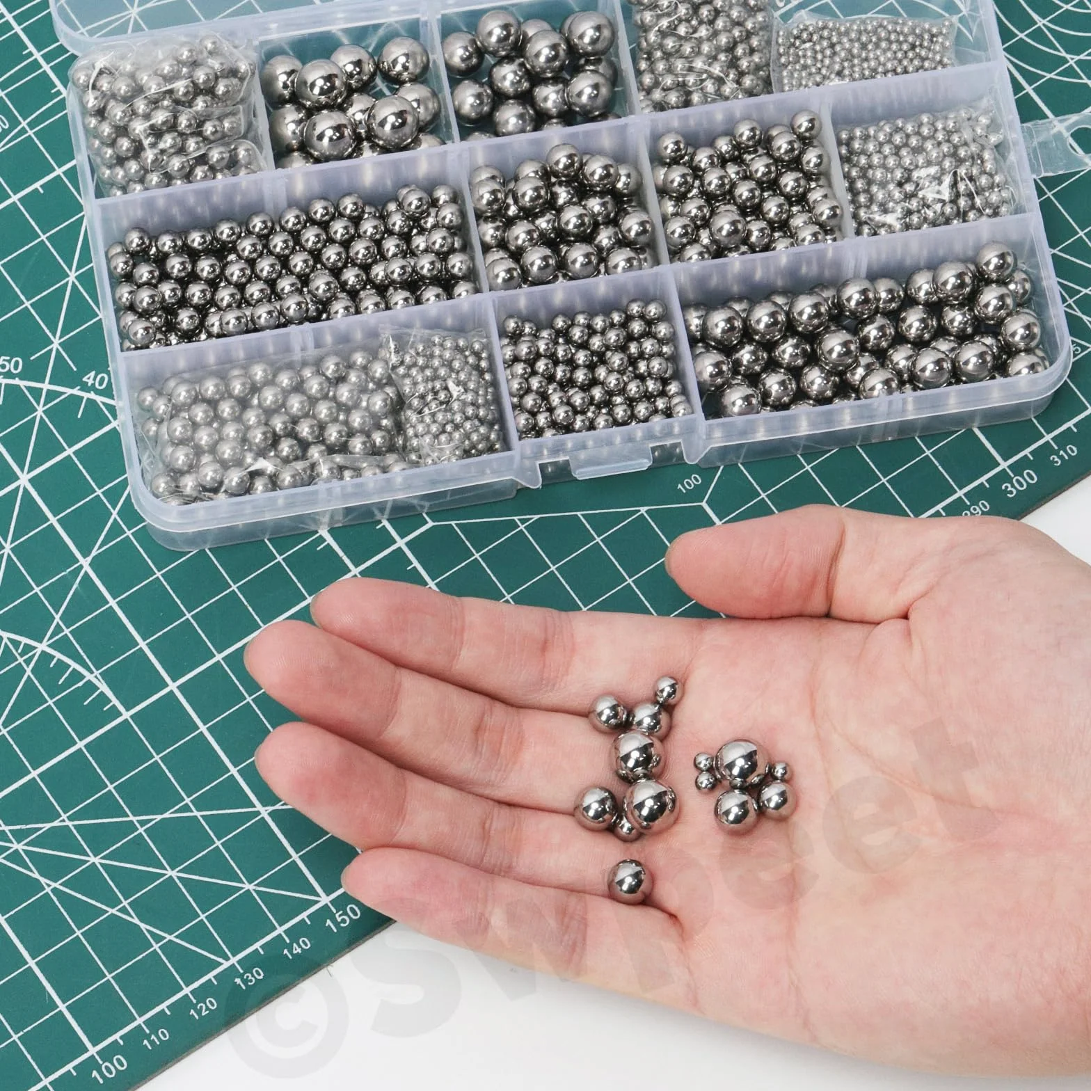 Swpeet 510Pcs Kit assortimento palle di cuscinetto in acciaio cromato metrica 2-8mm per biciclette