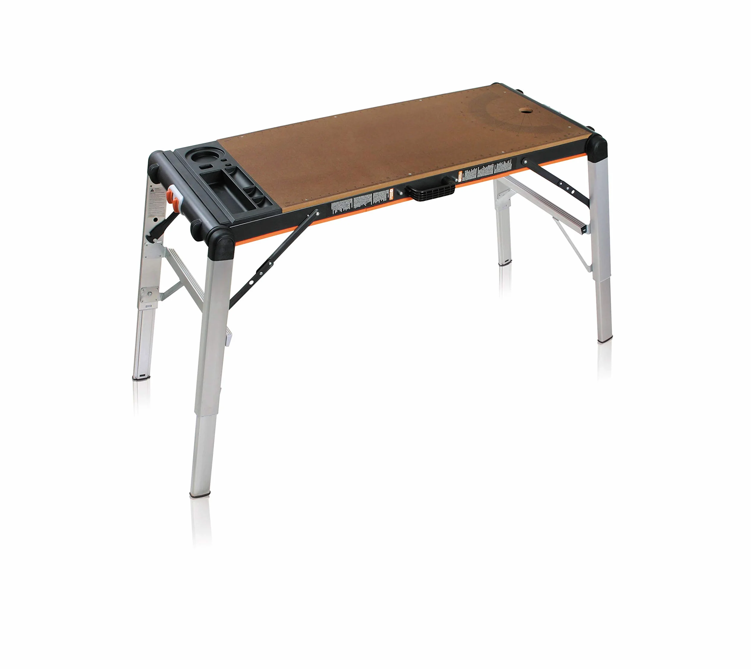 Smarty Tavolo da Lavoro Pieghevole Professionale Multifunzione per Fai Da Te | Banco da Lavoro e Trabattello Richiudibile Portatile in Alluminio, Acciaio e MDF | Portata fino a 240 Kg