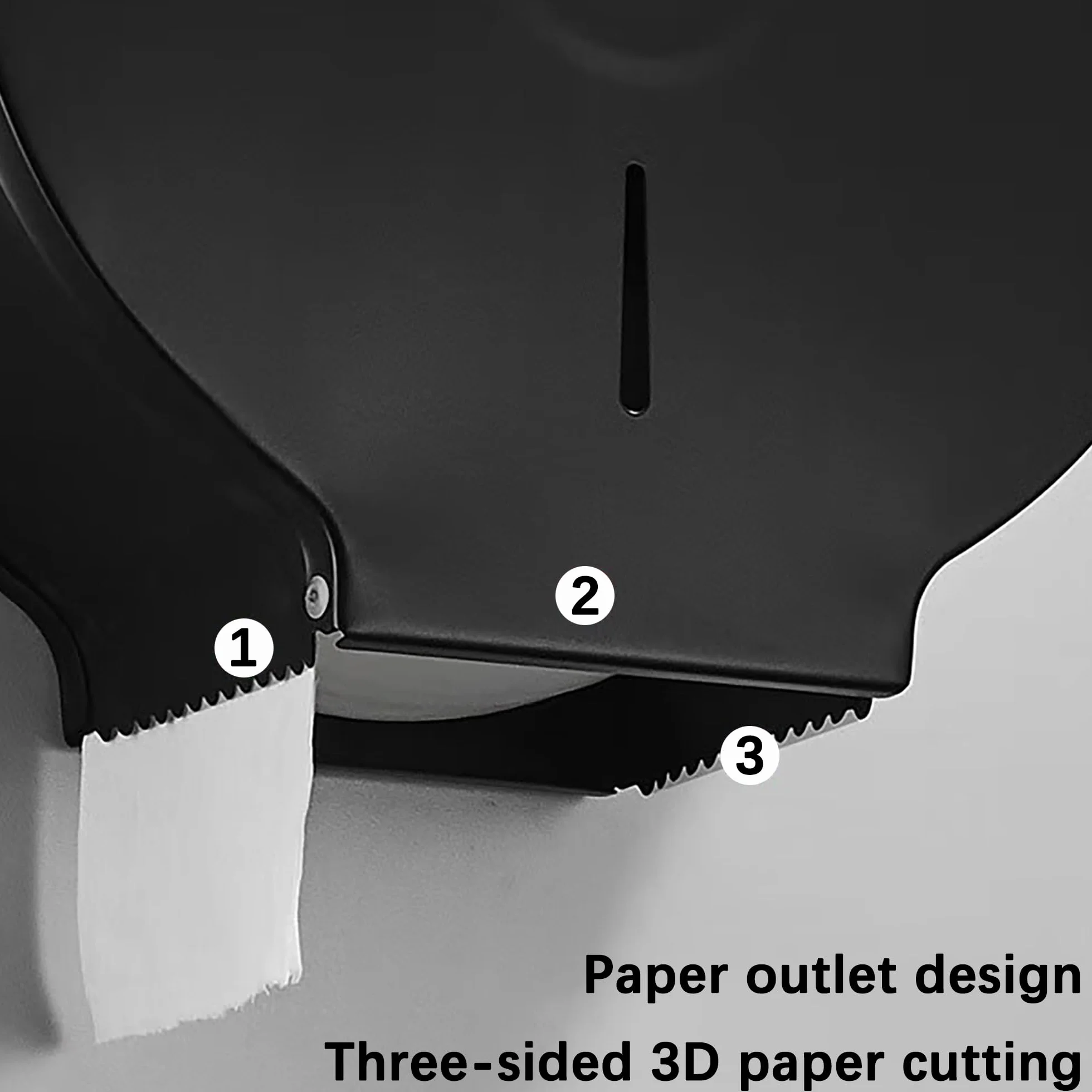 NICEME Dispenser di asciugamani di carta, commerciale, blocco, mandrino 40mm, diametro 255mm, Nero