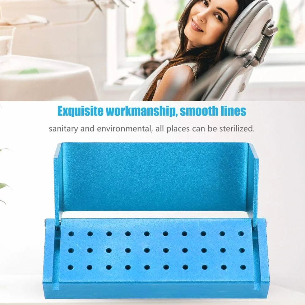 Porta Disinfezione, Porta Frese Dentista, Scatola di Disinfezione, Scatola di Disinfezione in Alluminio a 30 fori Punta Portafrese Frese Burs Disinfezione Custodia Organizer Strumenti per la Cura(4#)