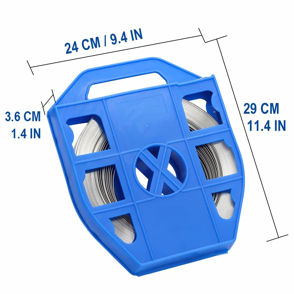 Rotolo di reggia per reggette in Acciaio Inossidabile da 100 Piedi, reggia Metallica - Tendireggia Metallica per reggette per carichi Pesanti | 19 x 0,76 mm| 30 Metri