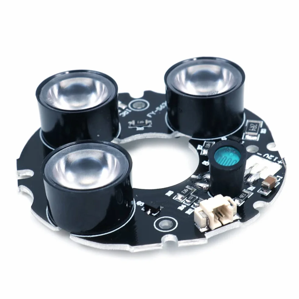 850nm infrarosso 3 LED Array bordo IR Illuminatore con IR Gamma fino a 30m Per tutti i tipi di moduli della fotocamera, Potenza DC 12V