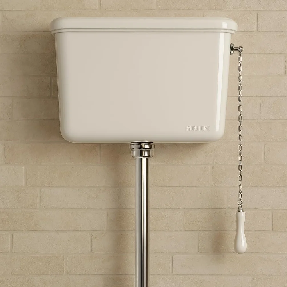Catenella a maglia ovale con Pull in ceramica bianco per cassetta wc alta HYDRO HOME