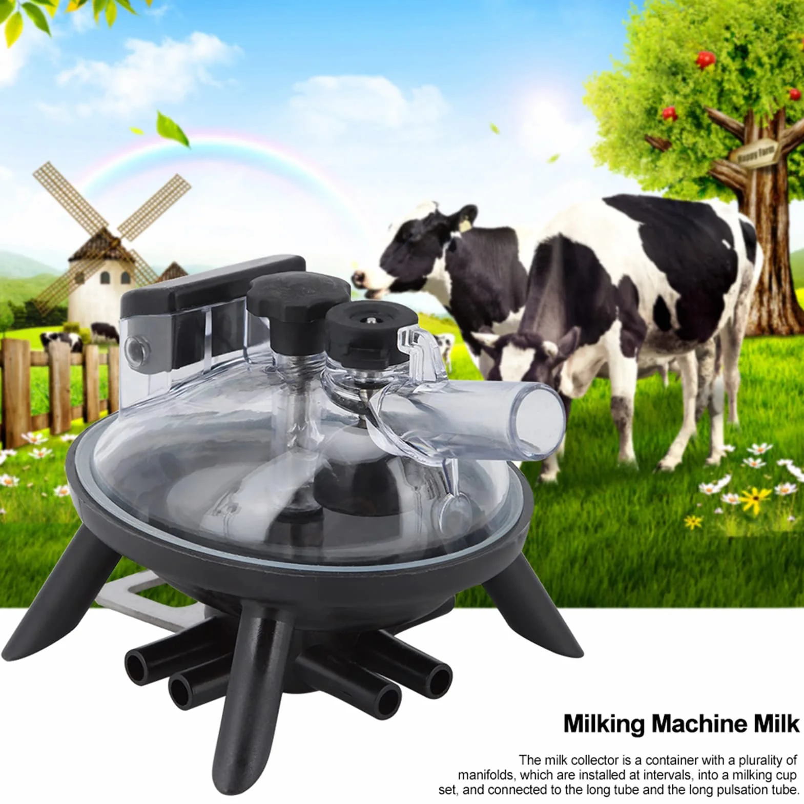 Hztyyier Cluster per Artigli da Latte da 240 CC per Accessori di Ricambio per Utensili Agricoli in Acciaio Inossidabile per Mungitura di Pecore di Mucca Poultry Farming Supplies