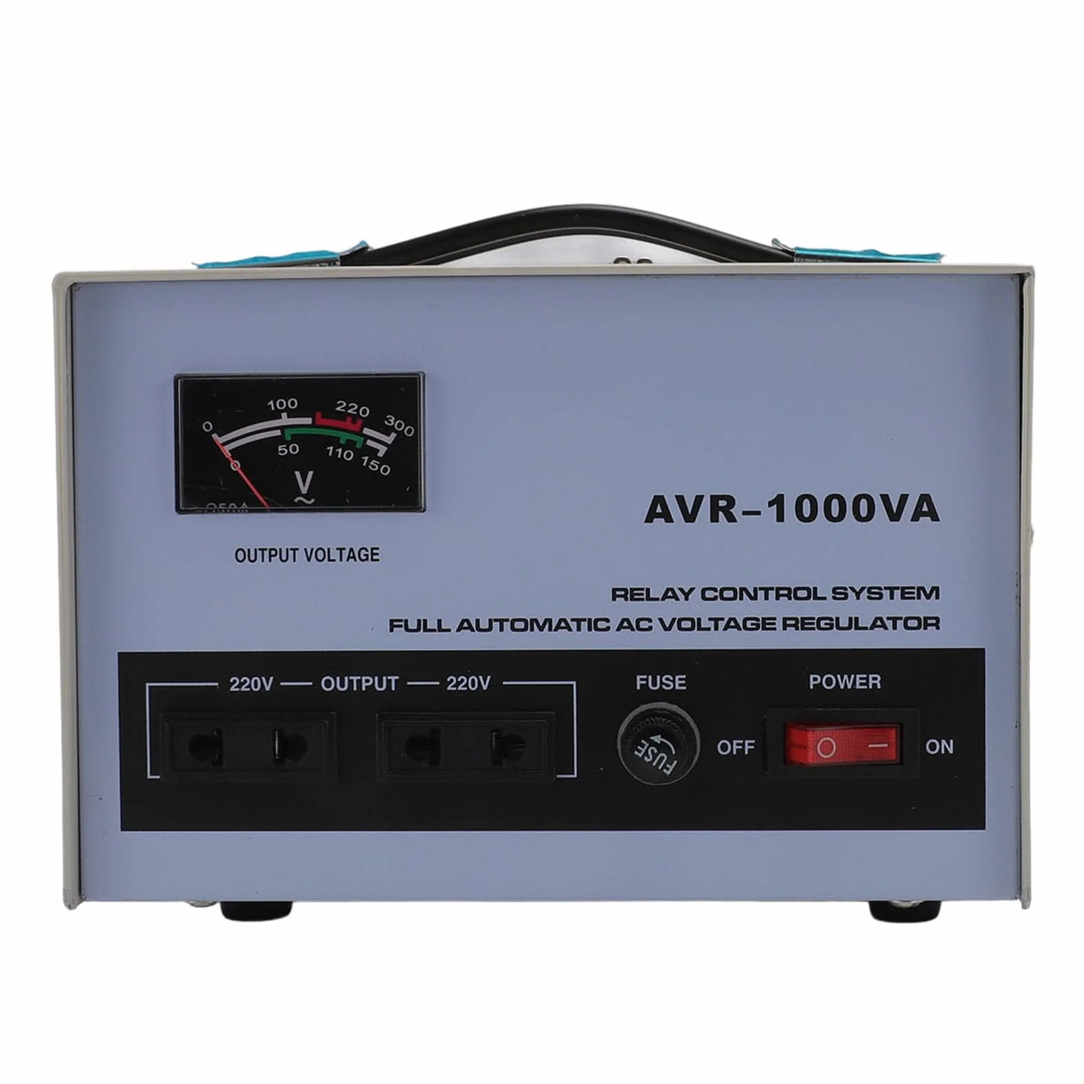 Stabilizzatore di Tensione Automatico con 2 SAFE WIRE Regolatore di Tensione CA Variabile 1000 W Ingresso 160‑250 V Trasformatore Variabile di Uscita 220 V 3 Prese (Spina europea)