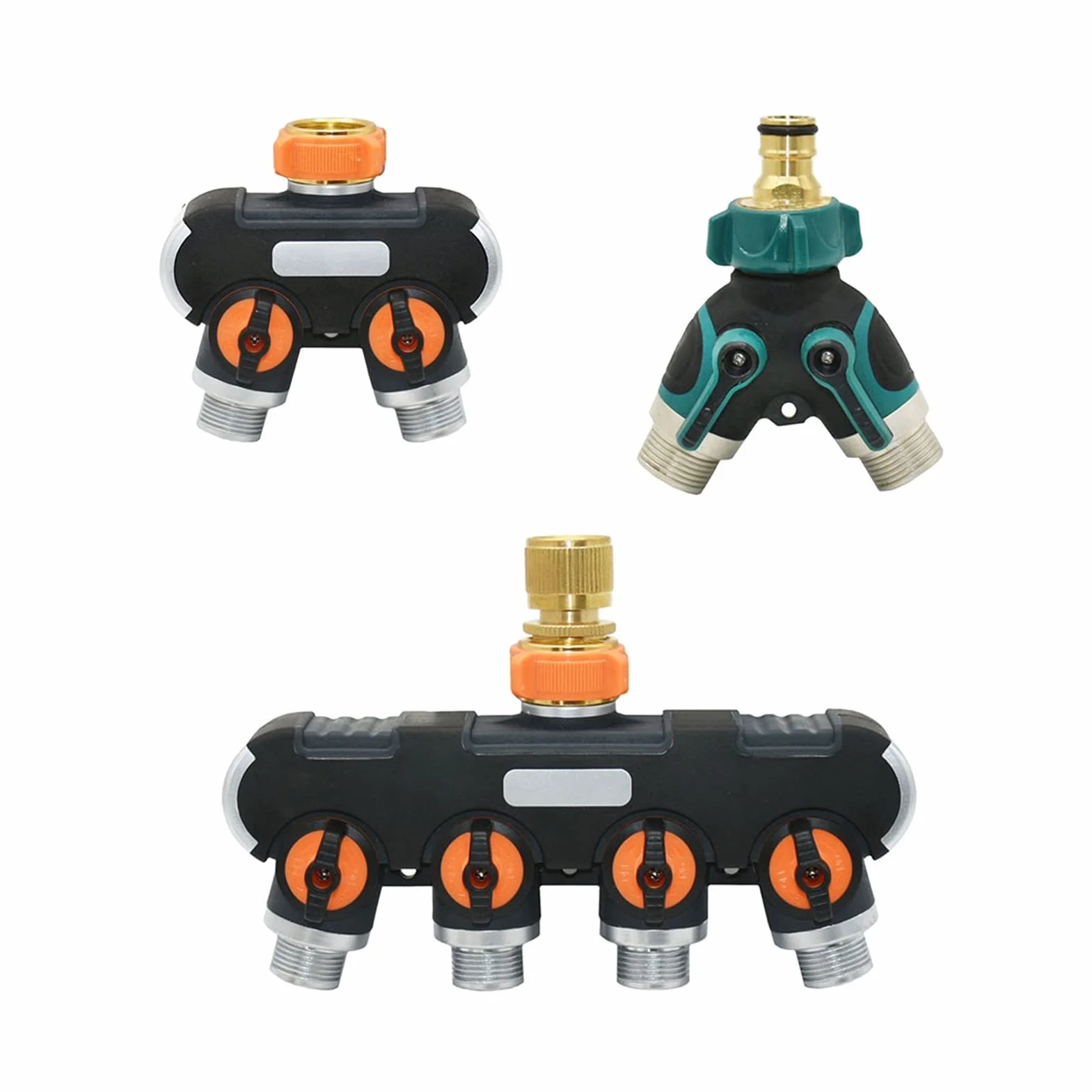 Connettori per tubo di irrigazione a goccia, 2/4 vie, rubinetto da giardino femmina, 1/2 pollice, 3/4 a 3/4 di pollice, valvola di irrigazione, deviatore per tubo, connettore rapido, 1 set (H)