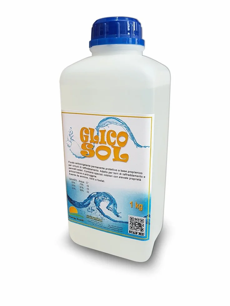 GLICOLE PROPILENICO PURO CONCENTARTO DA DILUIRE 1 LITRO PER IMPIANTI SOLARI