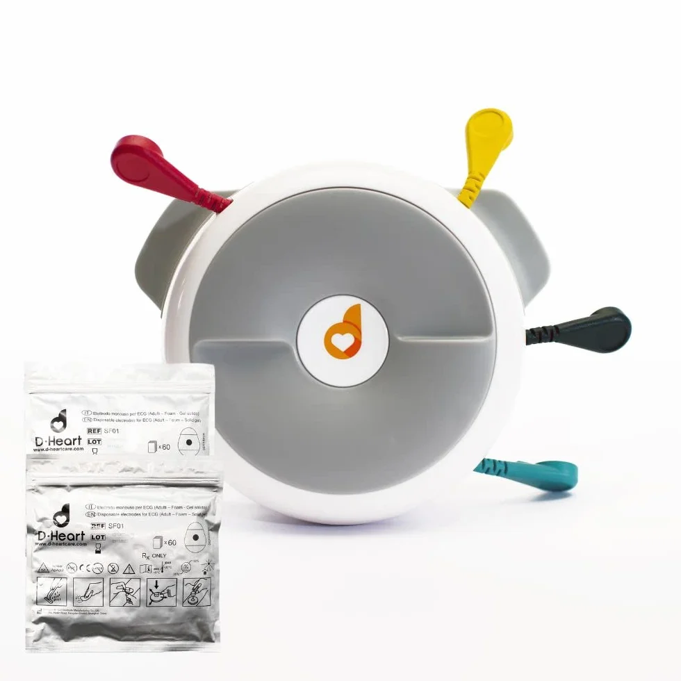 D-Heart, Dispositivo ECG Portatile, a 12 Derivazioni, Portatile, compatibile con Smartphone e Tablet tramite Bluetooth