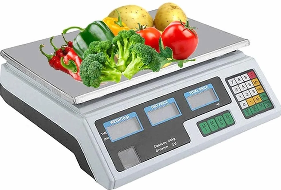 Bilancia da Cucina,Bilancia da Cucina Digitale Pesatura di Calcolo dei Prezzi Elettronici Digitali, Scala della Piattaforma di Negozi Commerciali da 40 kg for La Scala Vegetale di Frutta