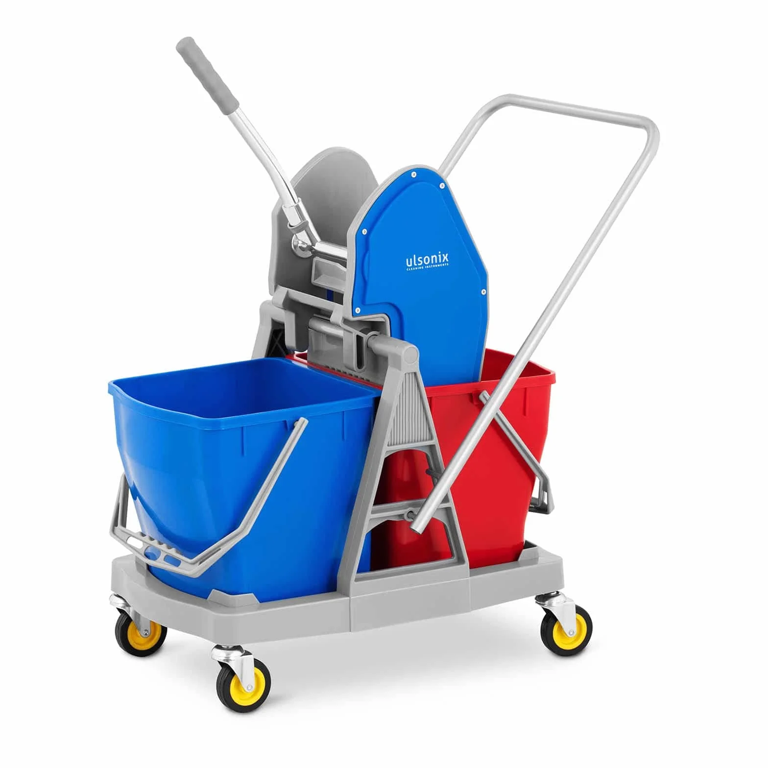 Carrello Pulizie Professionale Con Secchio Lavapavimenti Doppio E Strizzatore UNICLEAN 11 (40 litri, Plastica)