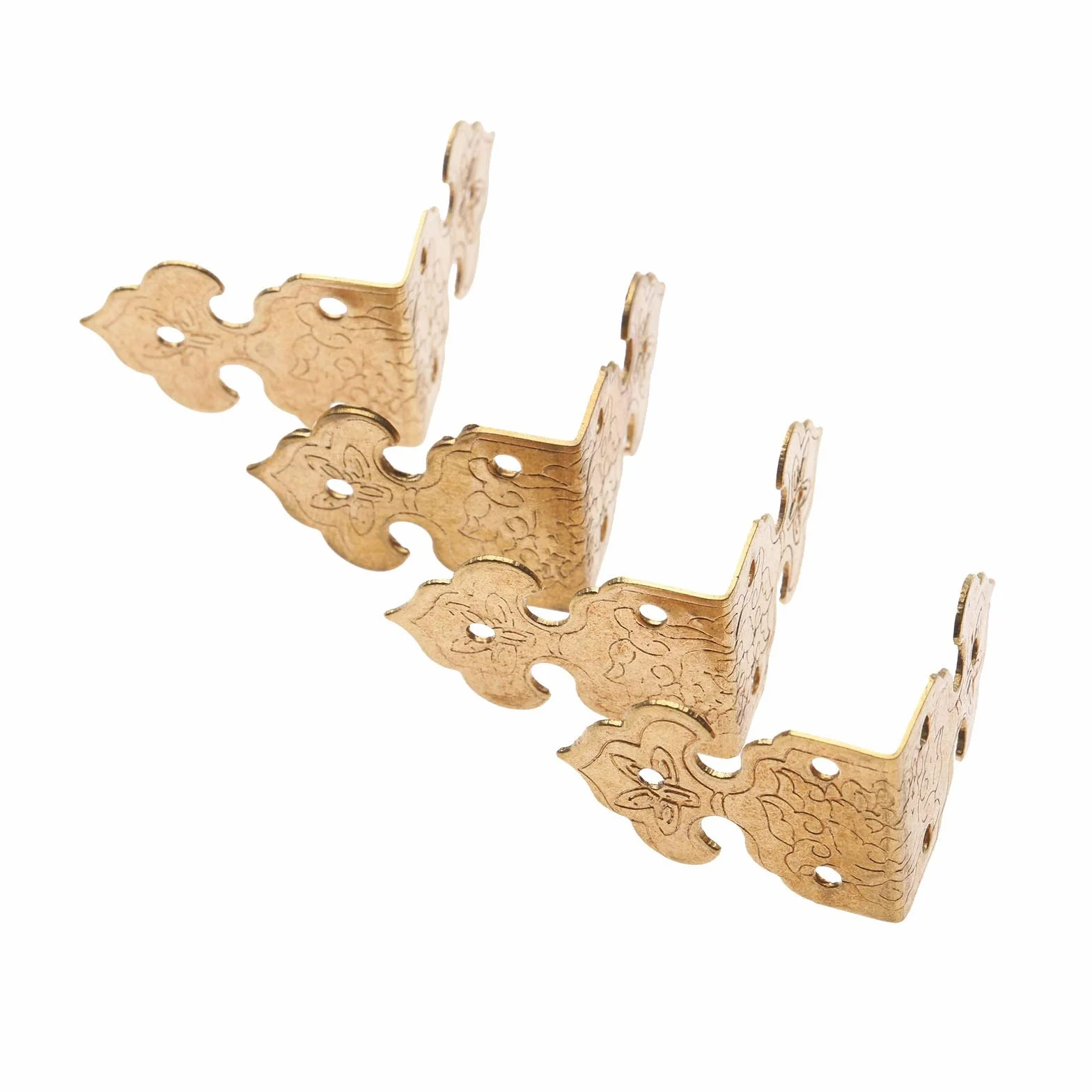 Protezioni angolari in metallo, Protezioni angolari for scatola di metallo, 4 pezzi 25x25 mm Ottone antico Scatola di legno Piedi Gamba Staffe angolari Proteggi hardware Artigianato in metallo Staffa