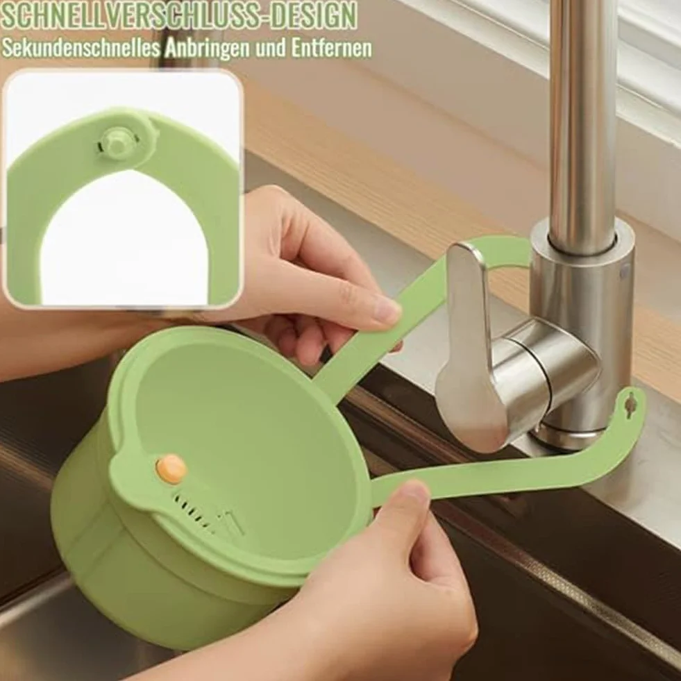 Cestello per lavello da cucina con design sospeso per un efficiente drenaggio dei rifiuti alimentari, pulizia della frutta e gestione igienica dello spazio della cucina (verde)