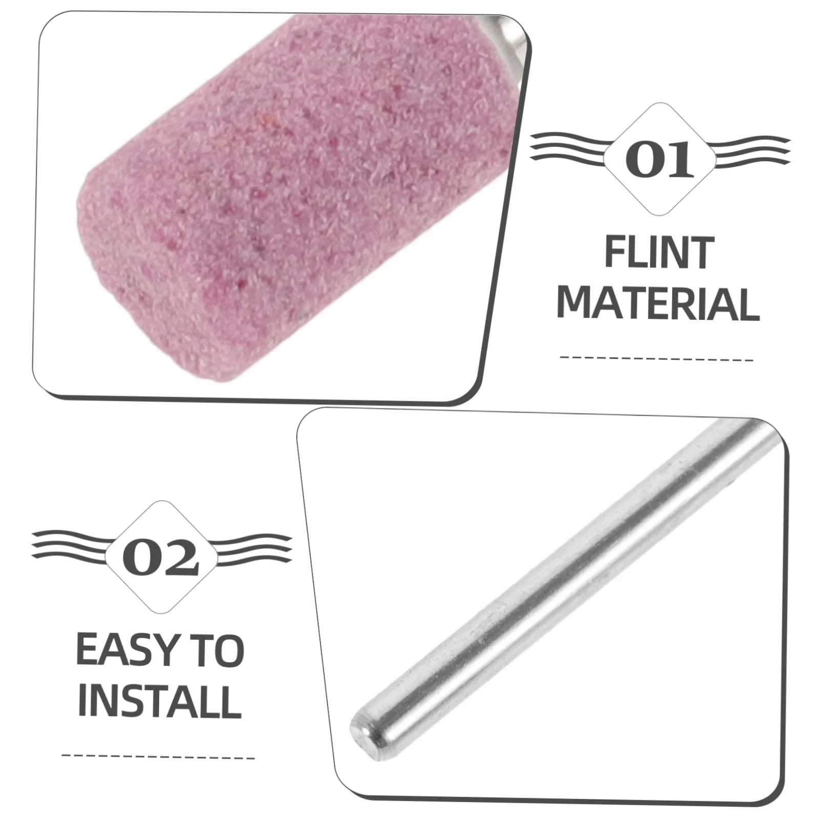 50 Pezzi Mole Trapano in Lega di Zinco e Selce Rosa Punte Abrasive Professionali Appuntite per Smerigliatura e Incisione Utensili Rotanti