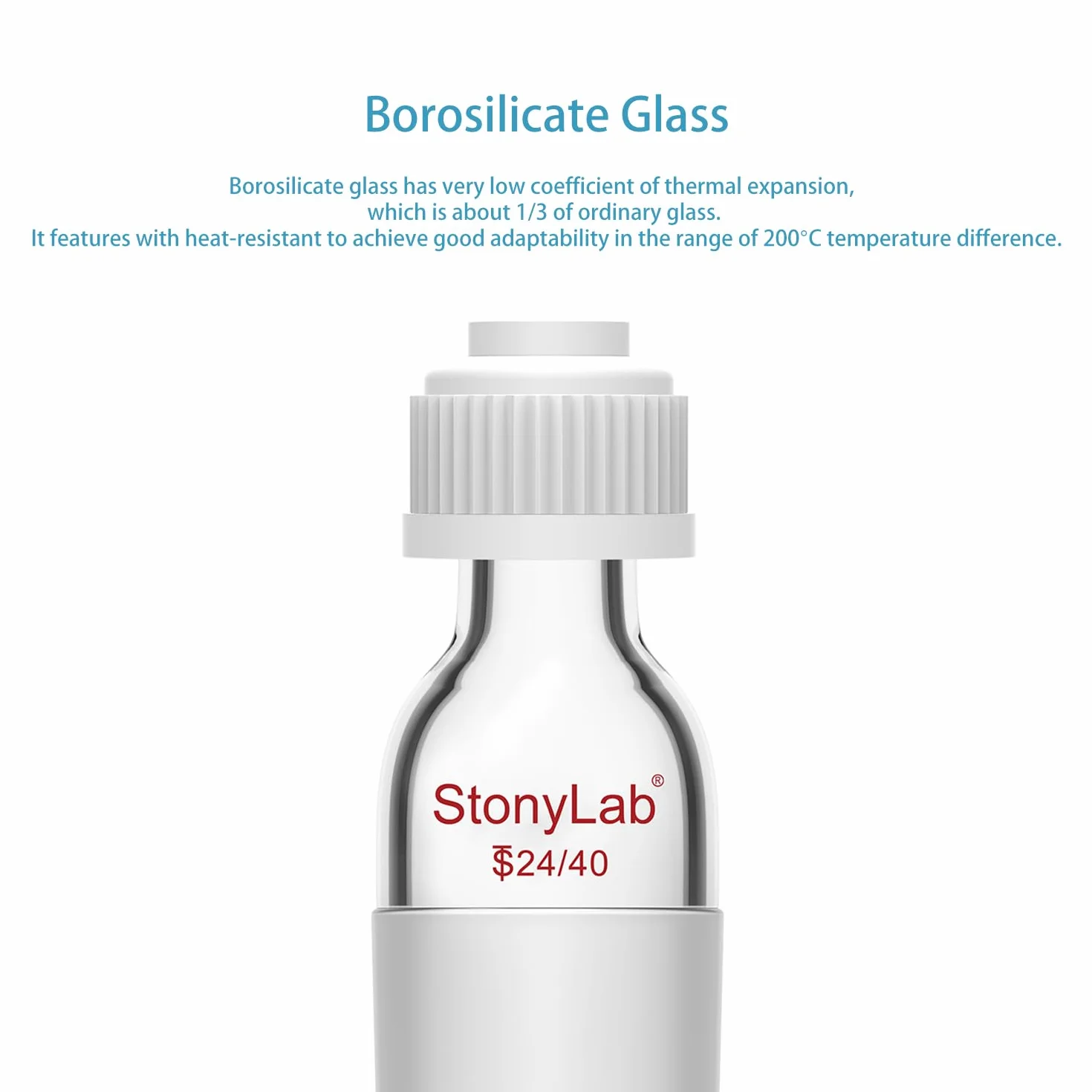 StylLab Termometro Adattatore con Giunto 24/40, Altezza 80mm per Distillazione