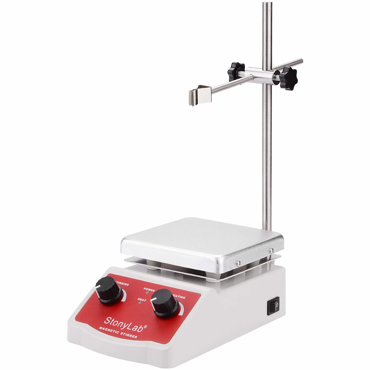 stonylab Agitatore Magnetico con Piastra Riscaldante, Temp. Superficiale Max 380 °C, Capacità 2000 ml, 100-2000 RPM, Riscaldamento 180 W, 220 V