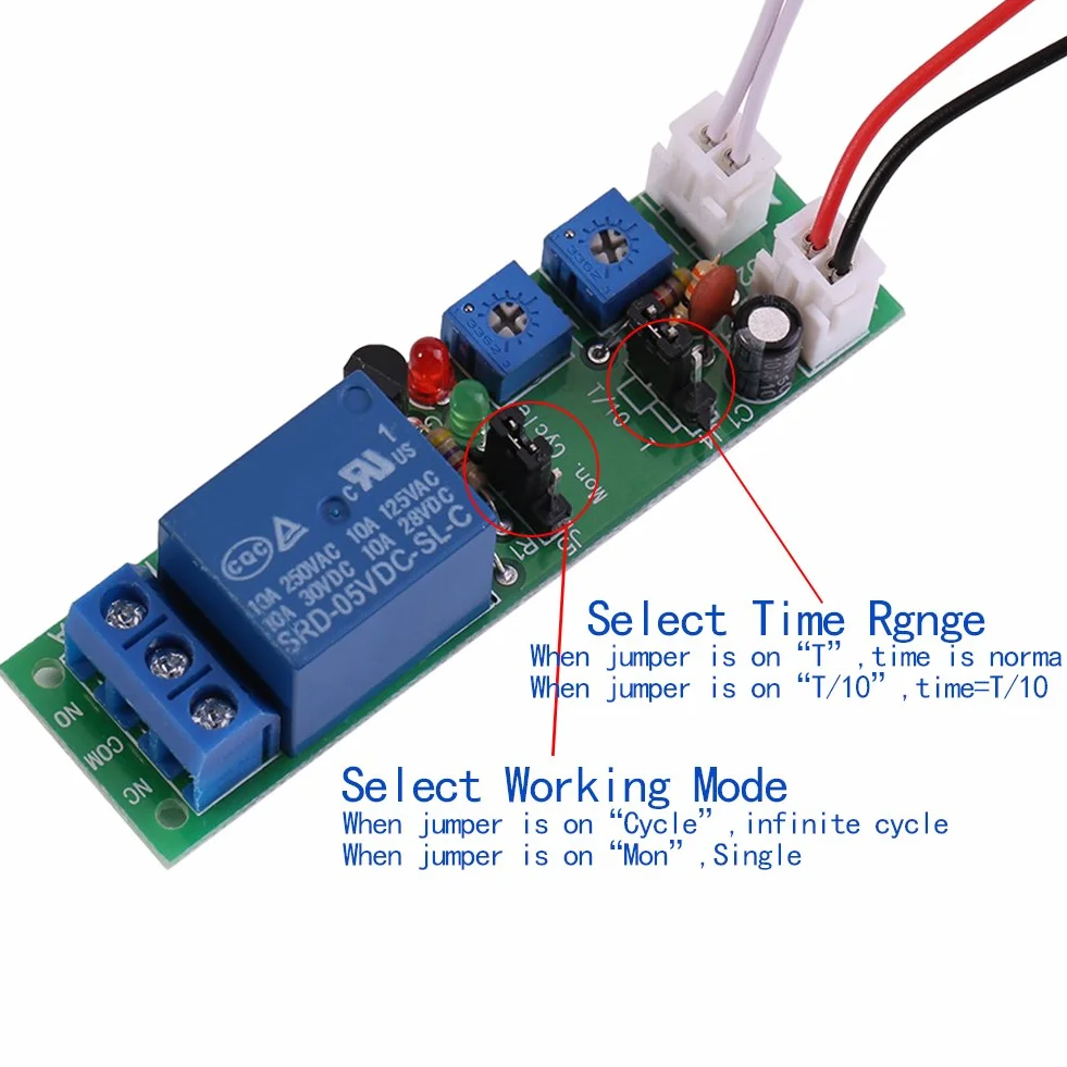 Modulo Ritardo Temporizzatore Ciclo Modulo Relè Accensione/Spegnimento Regolabile Dc 5v 12v 24v (DC12V,0-120min)