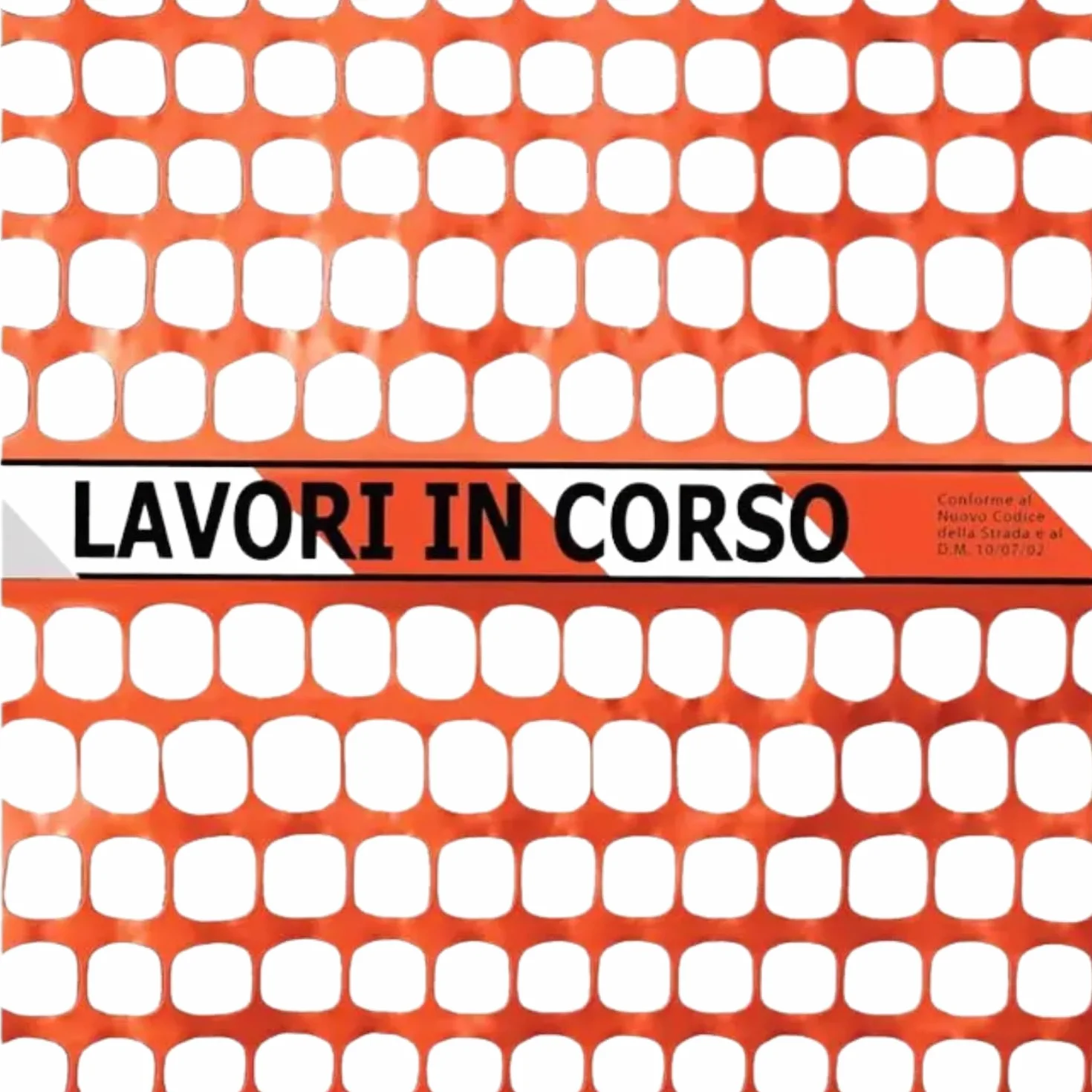 FERRIGROUP Rete Arancio da Cantiere 1,80x50 m, Made in Italy – Rete Plastificata 180 g/m² con Banda “Lavori in Corso” – Recinzione Temporanea (1.80x50 m)