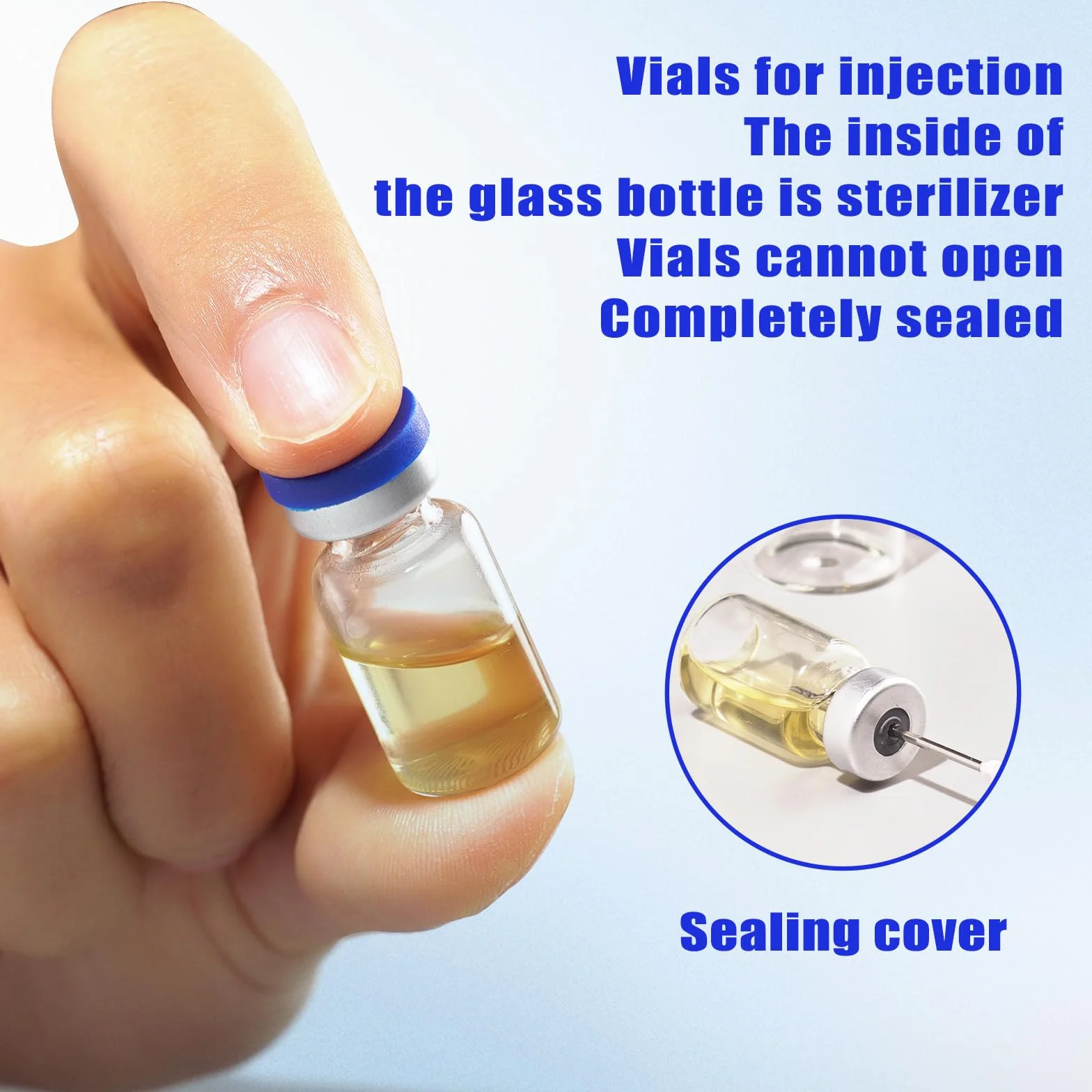 Sterile Empty Glass Vials with Caps 5 ml Laboratory Liquid Sample Storage Vials 10pcs