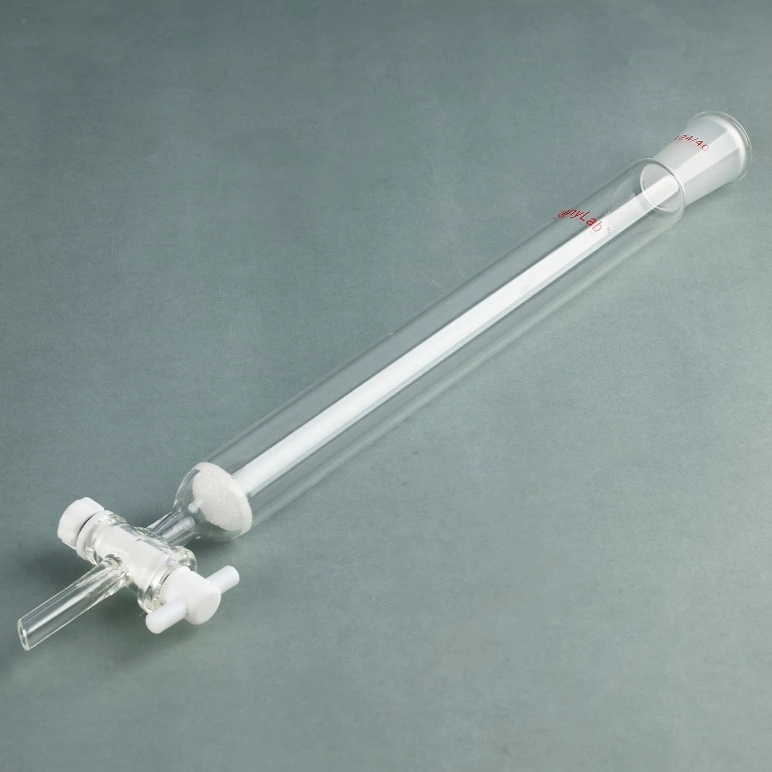 stonylab Colonna di Cromatografia, Diametro Interno di 25,4 mm, Lunghezza Effettiva di 254 mm, Tappo di Sabbia G2, Giunto Conico Standard 24/40, Vetro Borosilicato, per Applicazioni di Laboratorio