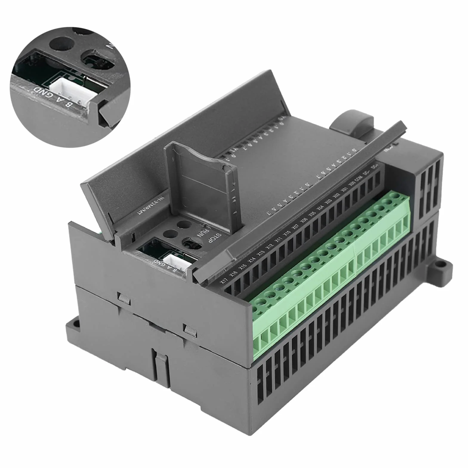 Controller PLC 4 Canali 24V DC, Scheda di Controllo Logico Programmabile 32 Bit MCU, 16 Ingressi 16 Uscite Transistor, Compatibile FX1N-32MT, Impiego Industriale