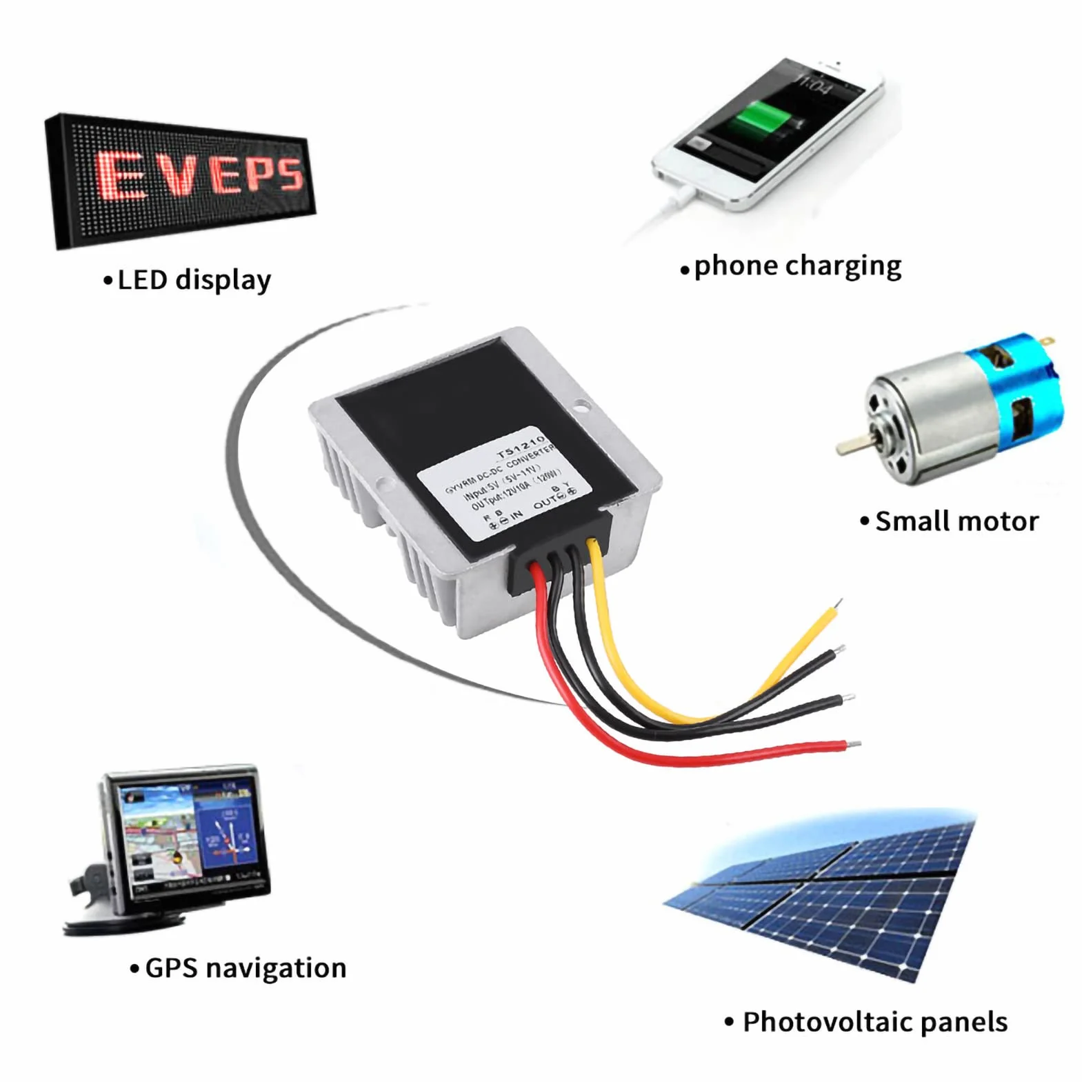 Convertitore DC Step Up 5V-12V 10A 120W Modulo Alimentazione Boost MOSFET Protezione Sovracorrente Alta Efficienza