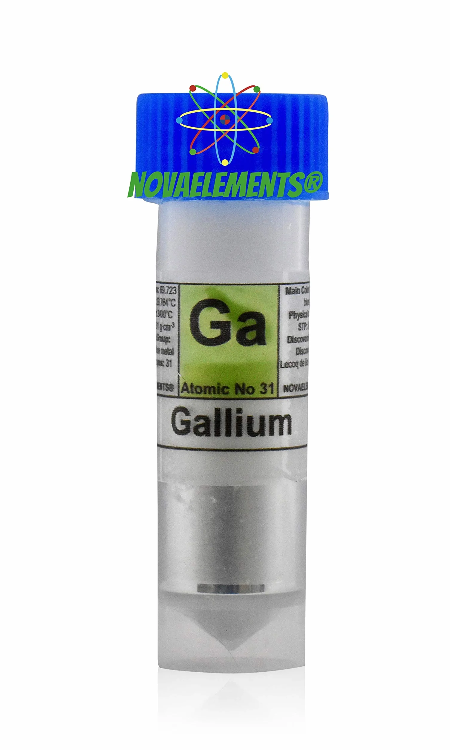 Gallio 50 grammi 99.997% con etichetta, Gallio metallico per collezione elementi, Gallio metallo, Gallio elemento, Gallio per esperimenti, esperimento Cucchiaio di Gallio