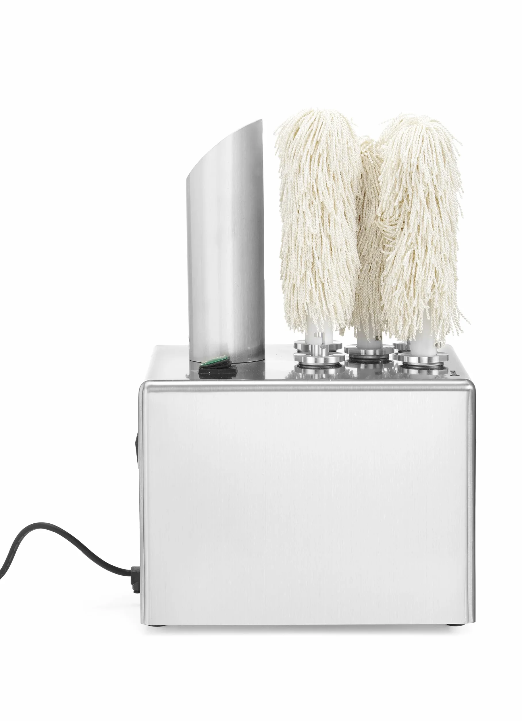 HENDI Lucidatrice per bicchieri in vetro, macchina professionale con 5 spazzole rimovibili per la lucidatura e l'asciugatura di bicchieri in vetro, 220-240V, 50/60Hz, 1350W, 330x305x(H)504mm, inox