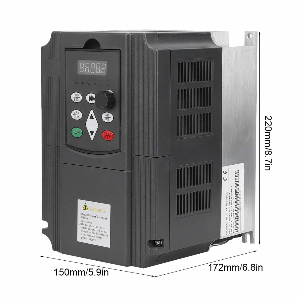 Convertitore di frequenza, CA 220 V 30 A 7,5 kW VFD monofase/trifase Inverter Convertitore di frequenza Convertitore di velocità