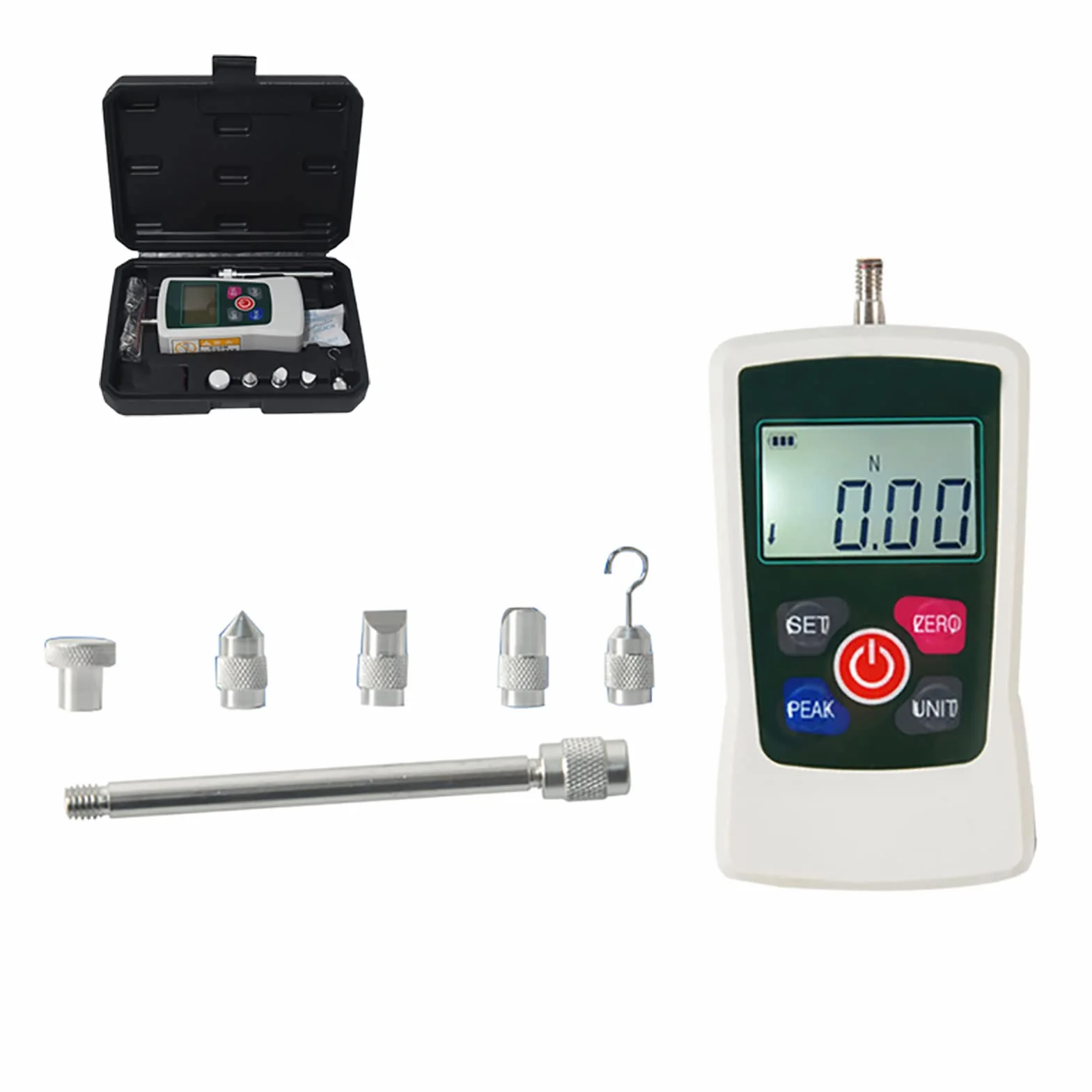 Misuratore di forza digitale Tester di spinta e trazione Dinamometro Pressione LCD Misuratore di spinta ad alta precisione Strumenti di misurazione di 4 unità di misura N/Kg/Lb/Oz-500N