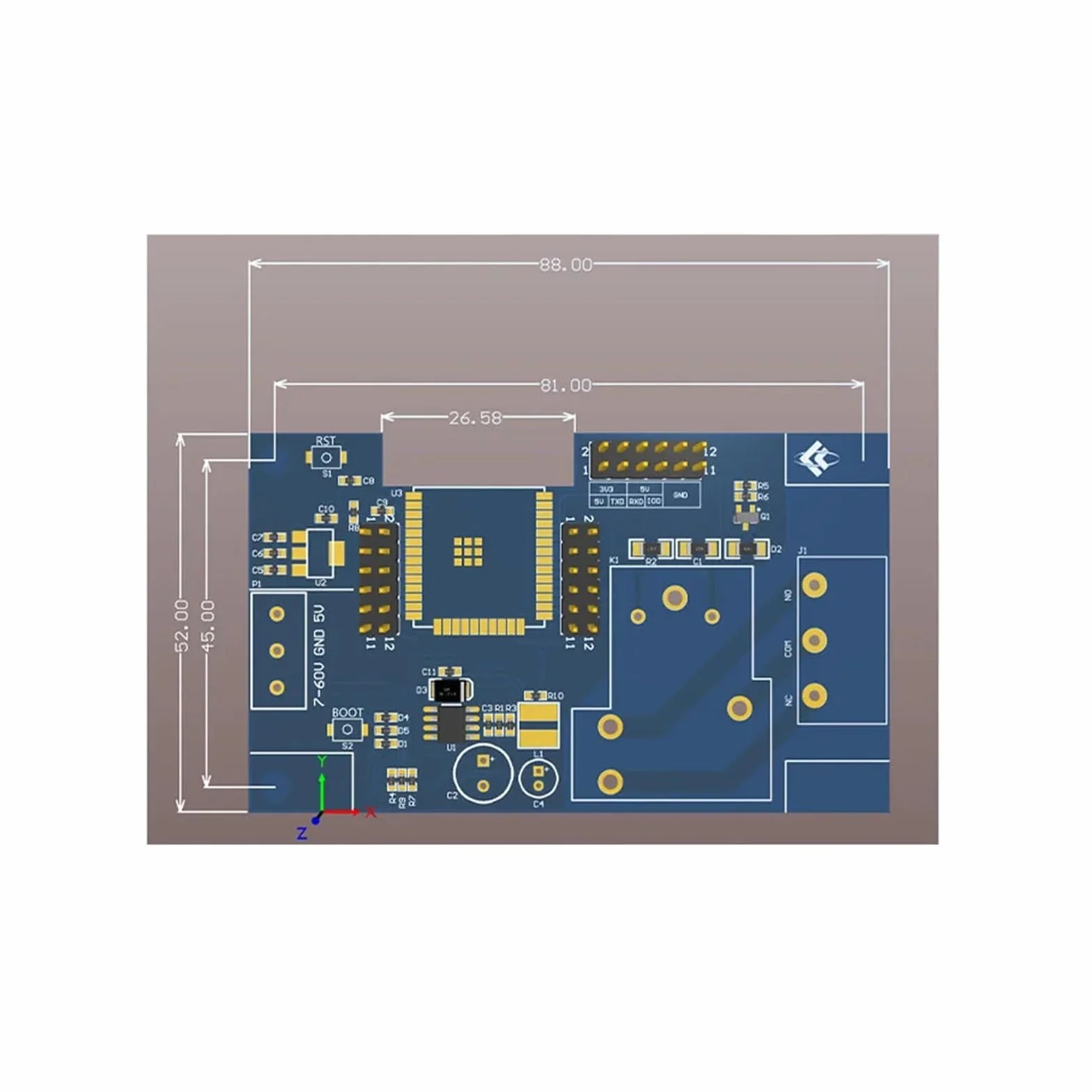 Modulo relè PLC Modulo relè WF DC7-28/5V 1 canale 30A Scheda di sviluppo ESP32-WROOM-32E
