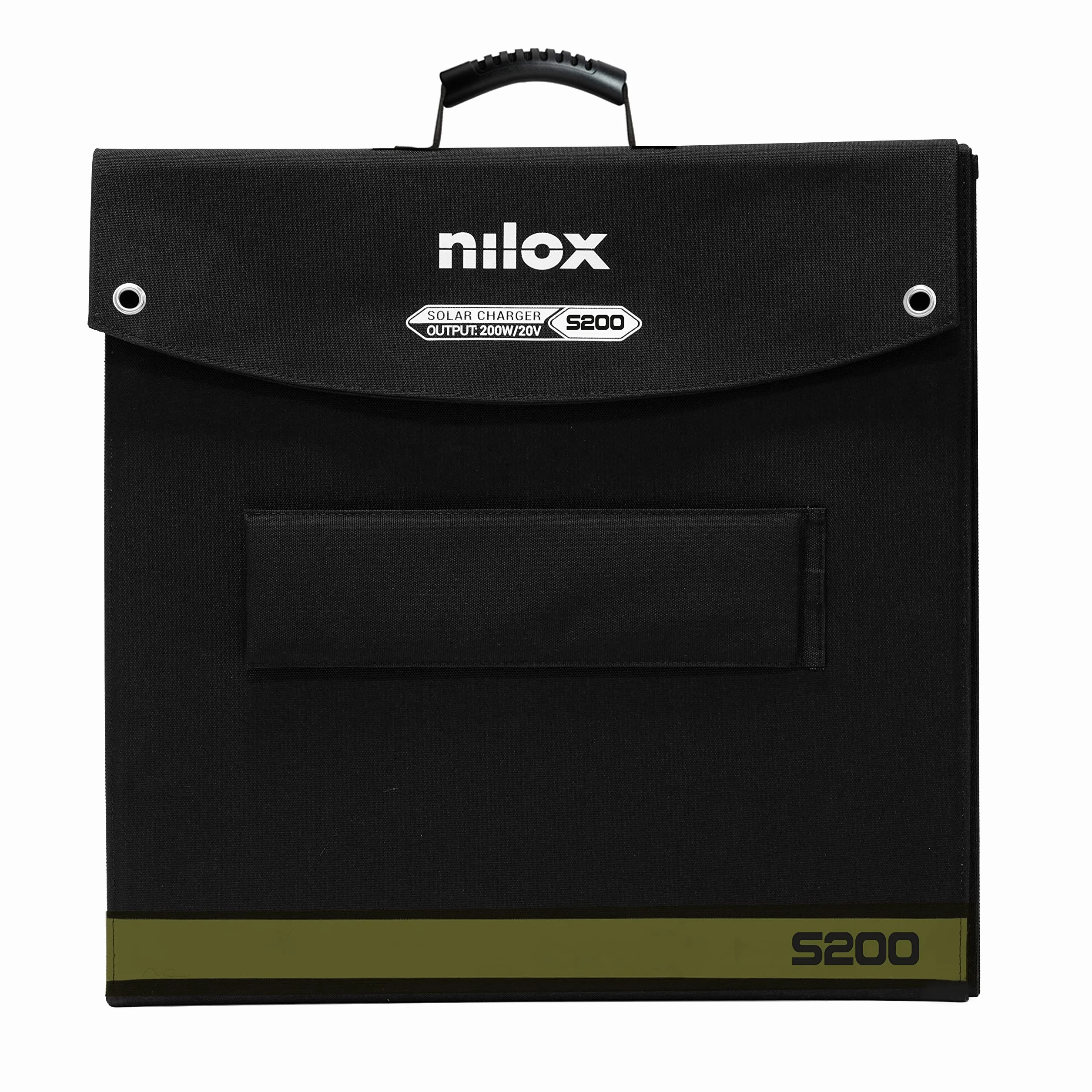 Nilox, Pannelli Solari S200, Pannello Fotovoltaico Monocristallino da 200W per Gite Fuoriporta e Uso Domestico, Ricarica di Devices a 5V, Power Station ed Elettrodomestici se Collegato con Inverter