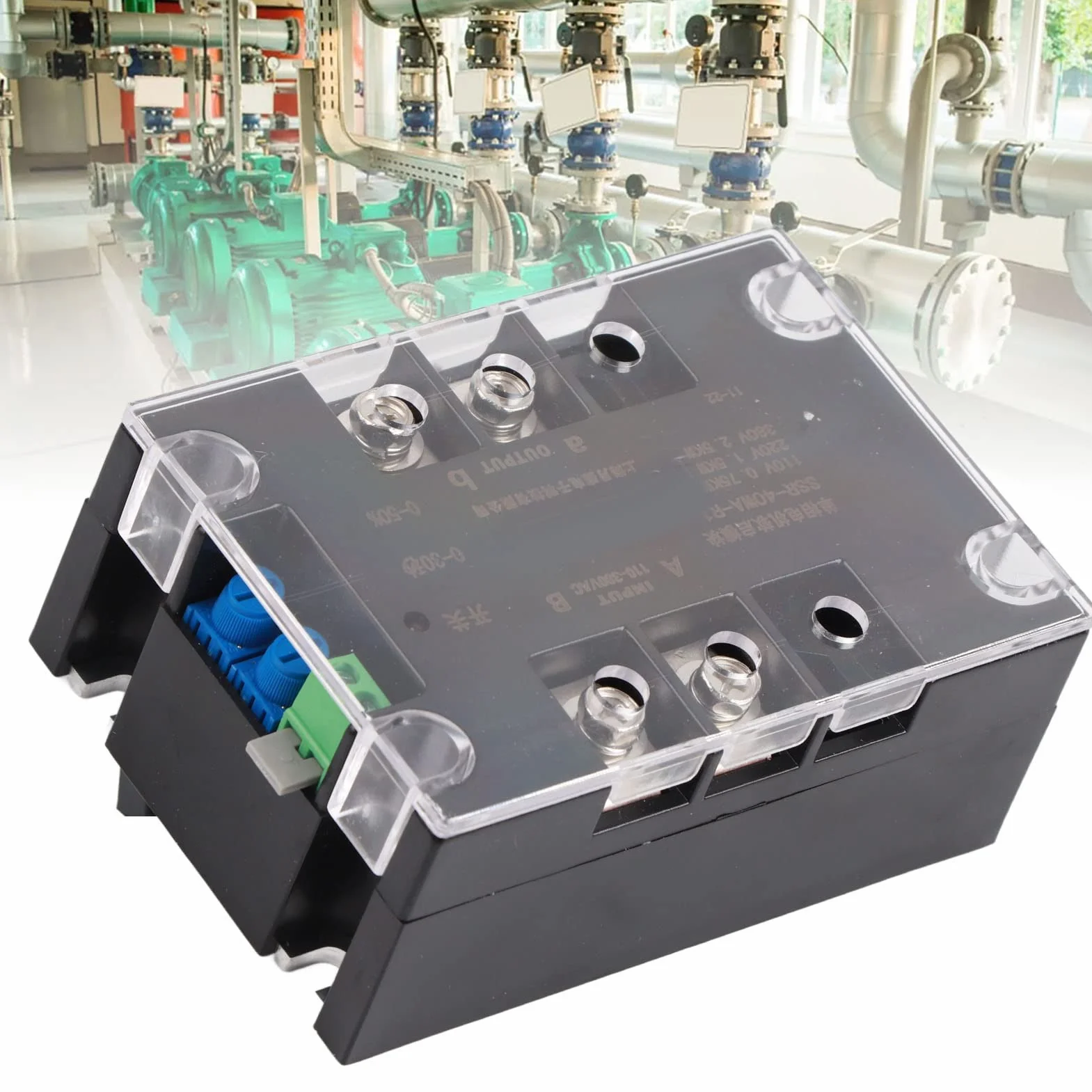 SSR-40WA-R Regolatore Elettrico Soft Start Monofase Bifas, 1,5 Kw Scheda Di Avviamento Modulo Ottico Con Fondo in Alluminio Module Controllore Starter Industriale Accessorio Controllo Motore Bifase