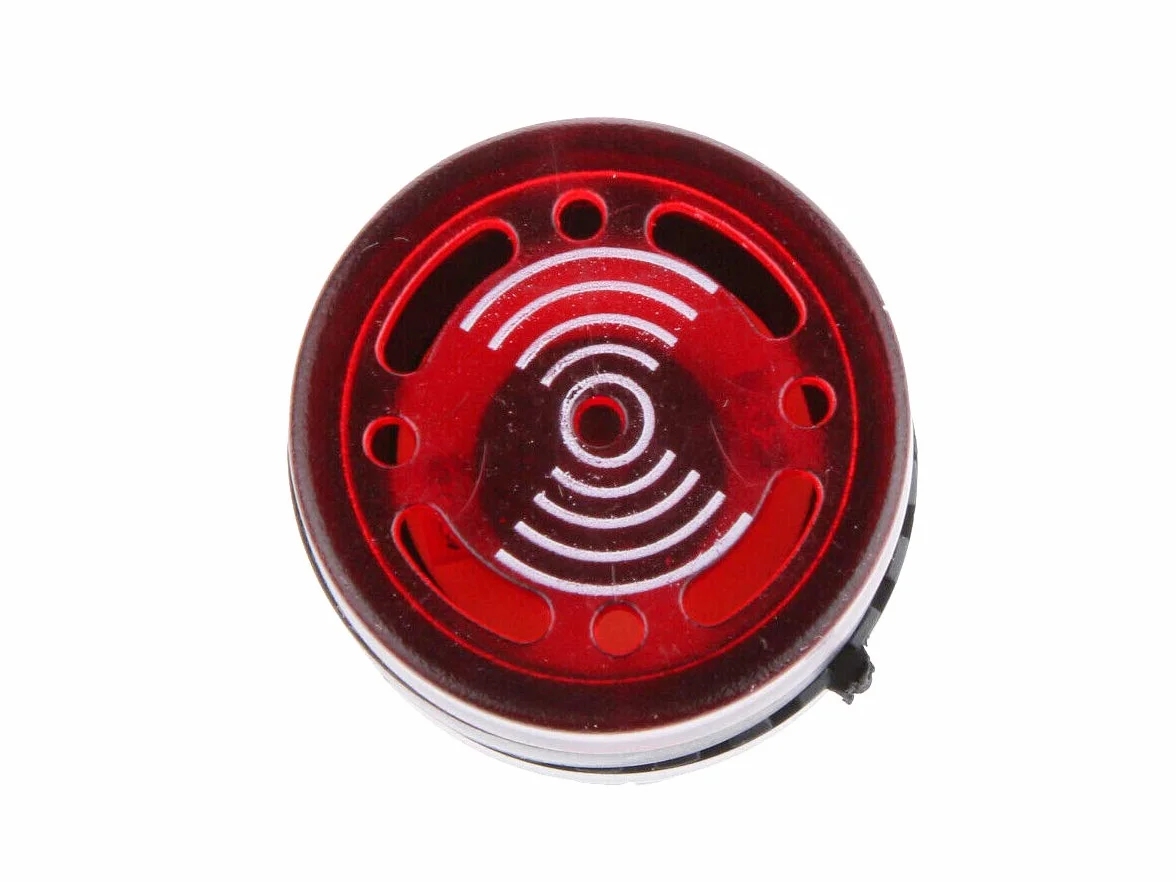 10 Pezzi Indicatore Led Rosso 12V AC/DC Buzzer Allarme Acustico Da Incasso Foro 22mm