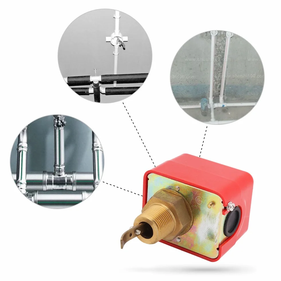 Akozon Flussostato Acqua R3/4 SPDT 15A 250V IP54 Pompa Rame Sensore Interruttore Flusso a Paletta