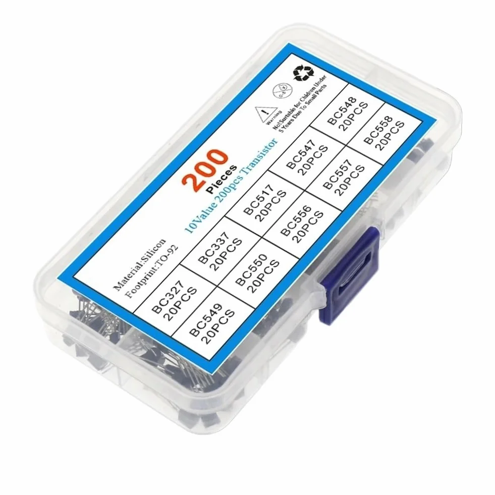 Assortimento di transistor PNP NPN TO-92, 200 pezzi, kit assortiti BC327 BC337 BC517 BC547 BC548 BC549 BC550 BC556 BC557