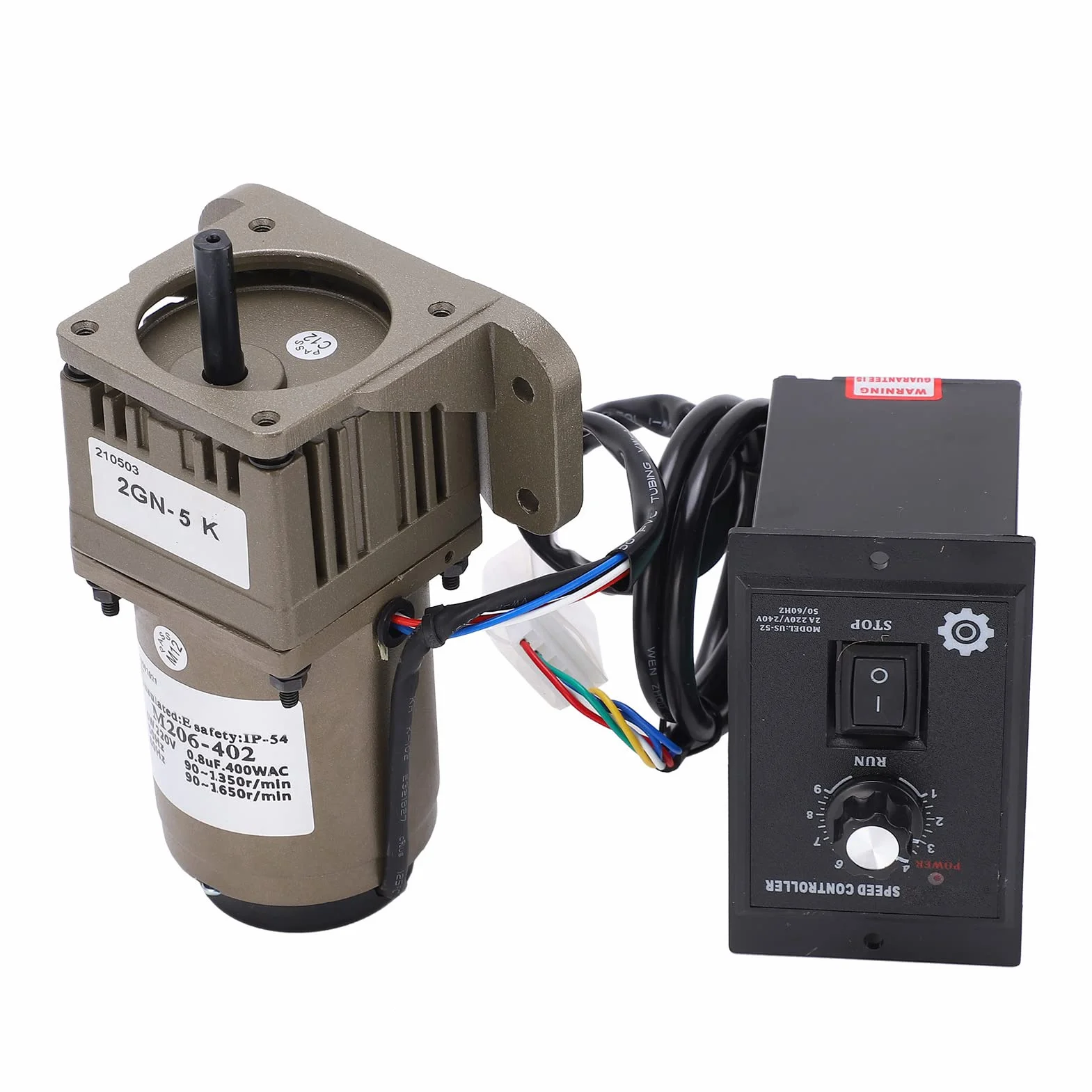 Motoriduttore 220V, Akozon 6W Motore Asincrono Monofase Motoriduttore velocità Reversibile e Regolabile per Industria delle Macchine Utensili, Industria Automobilistica, Macchine Tessili (5K)