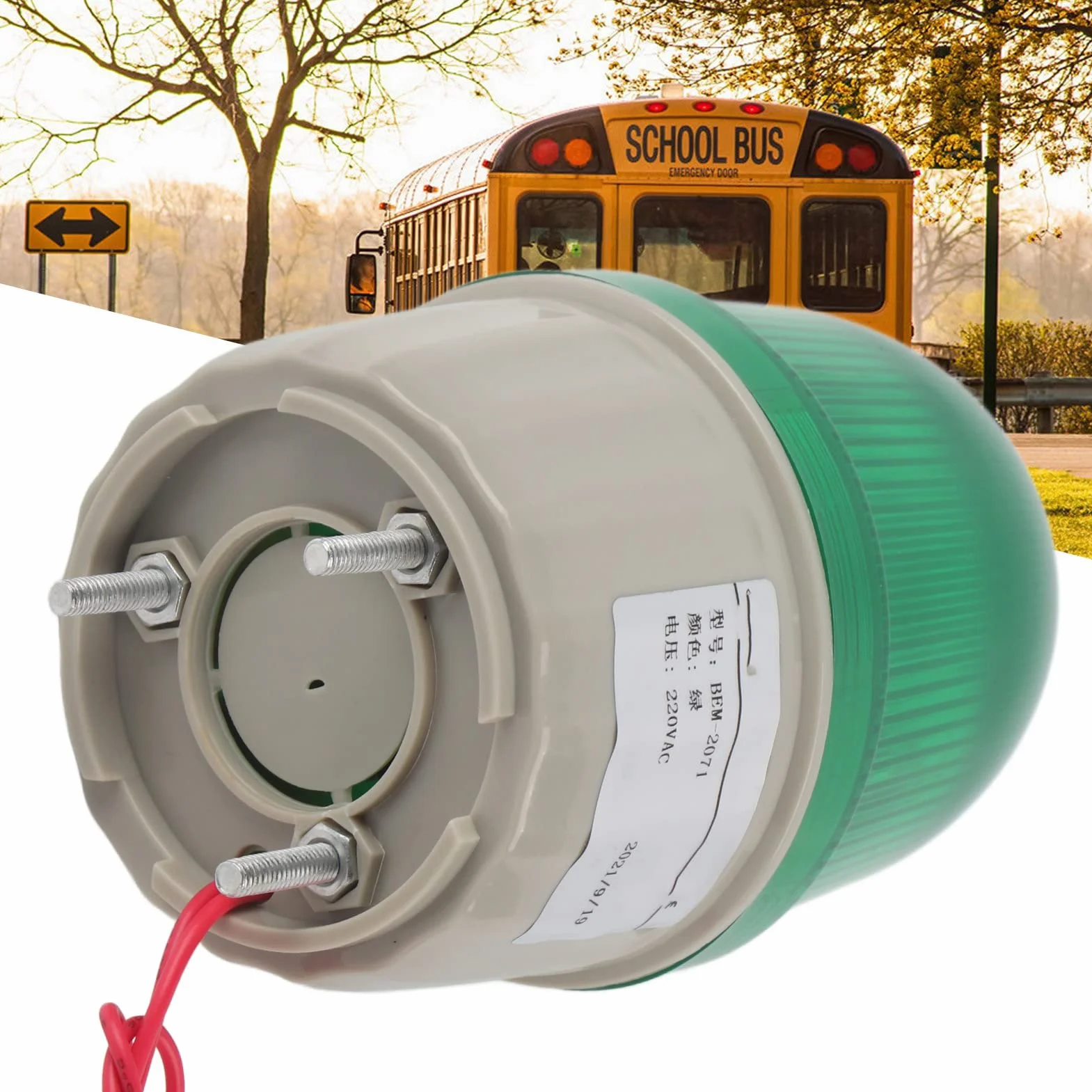 Spia Luminosa BEM-2071 Indicatore Lampeggiante Rotante a LED Spia Rotante Portatile Per Monitoraggio 220 V Ca(Verde)